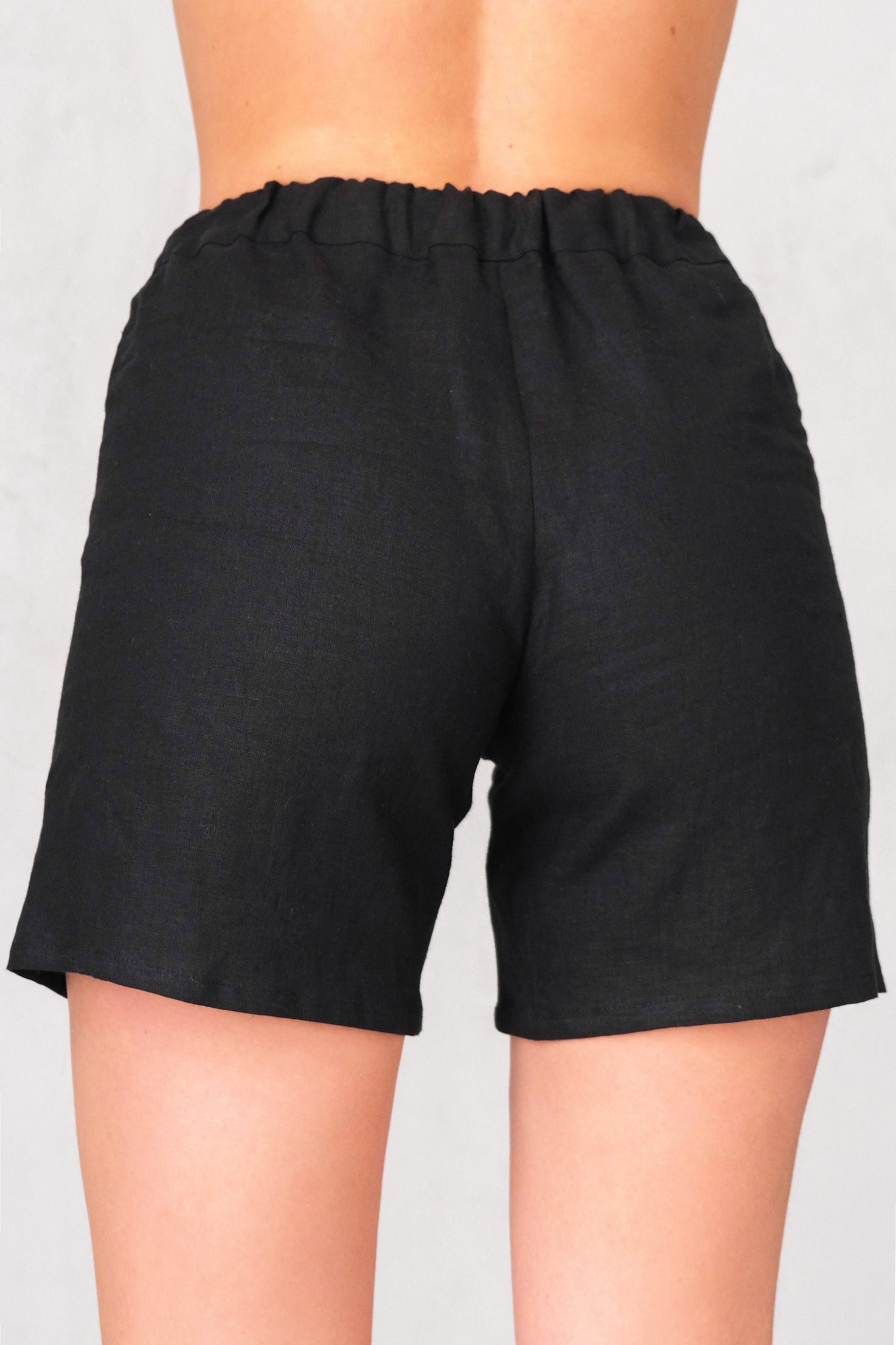 Women’s Linen Shorts SALVIA in Black