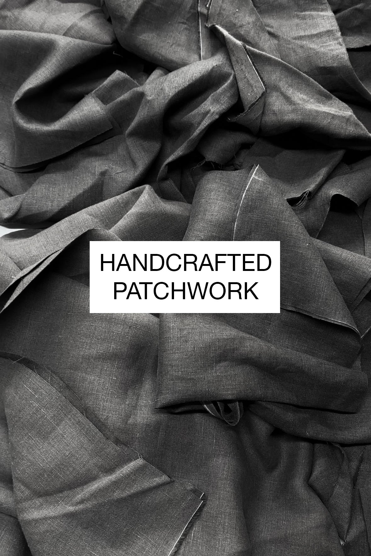 Linen Patchwork Tote Bag ENNIA in Black