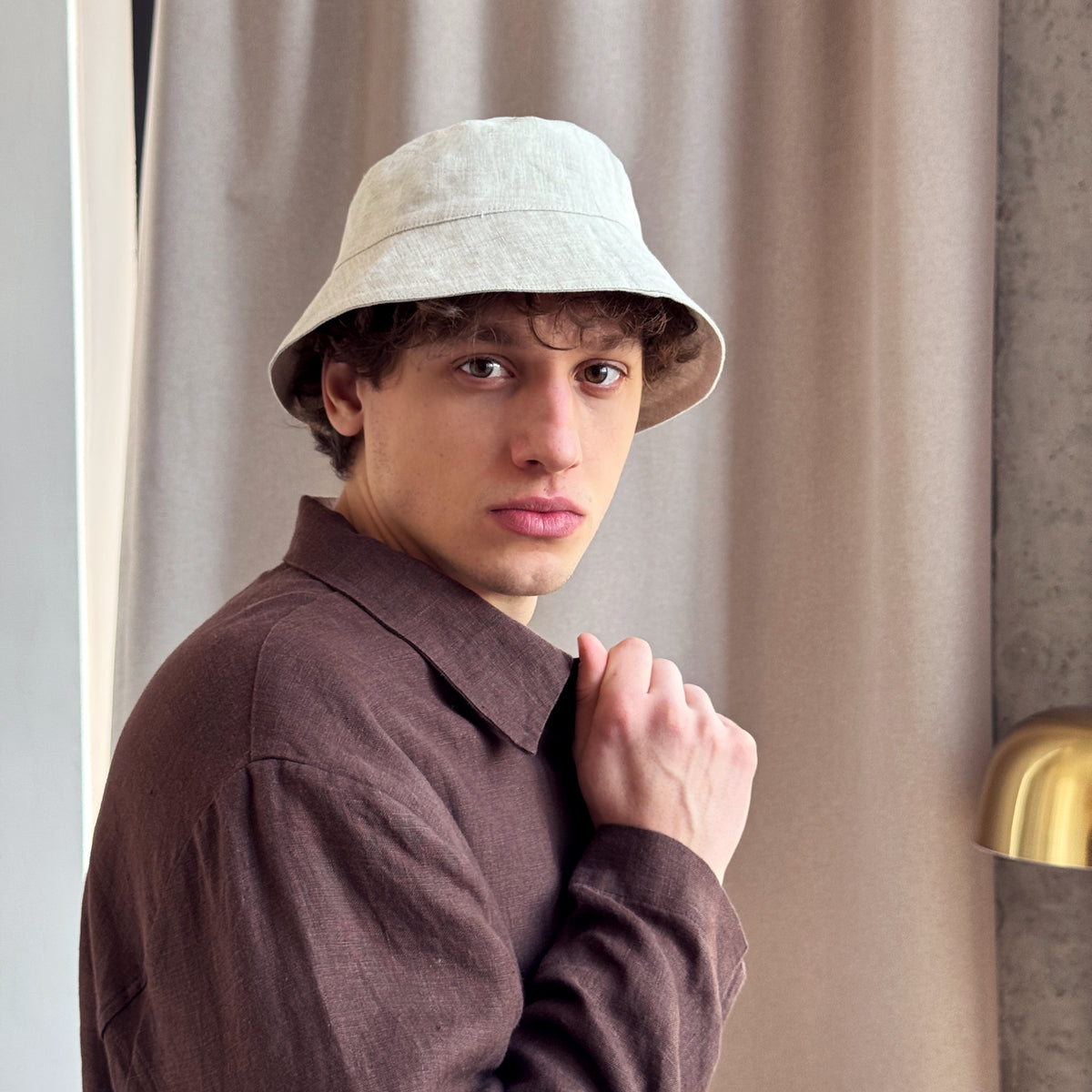 Weathered Cotton Cotton Hats For Men Bucket Hat Style Men Conner Men's Weathered Cotton Bucket Hat Brown L