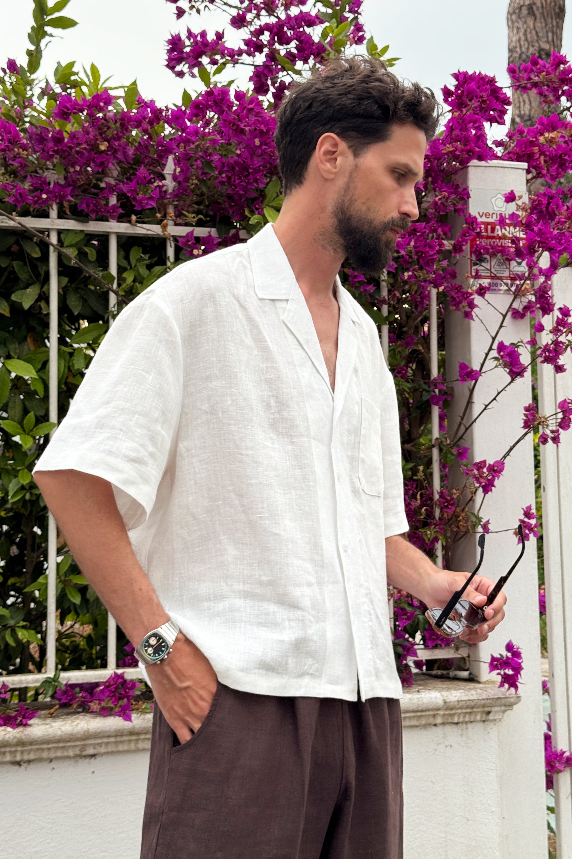 Men’s Linen Relaxed Shirt DALIA in Cream