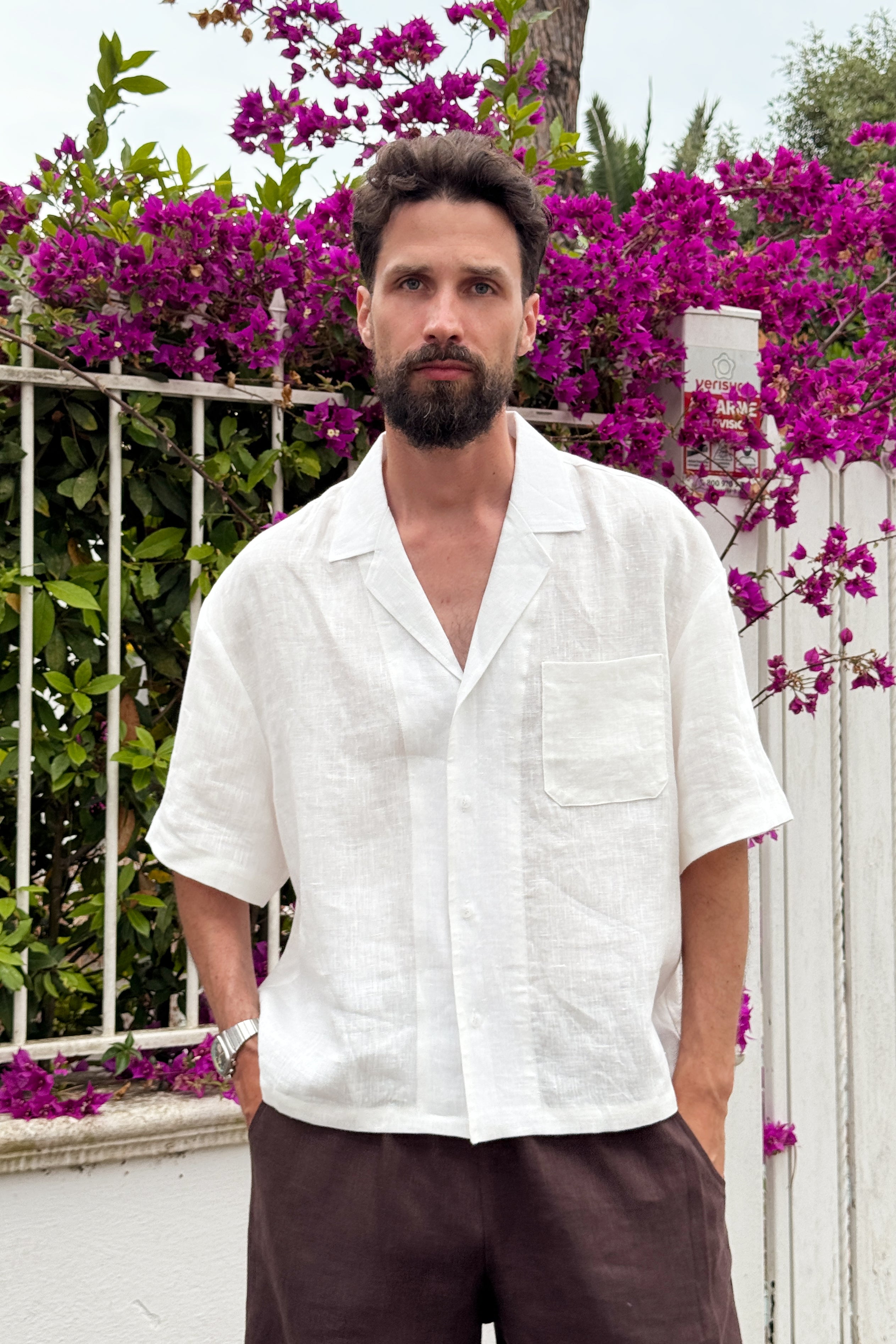 Men’s Linen Relaxed Shirt DALIA in Cream