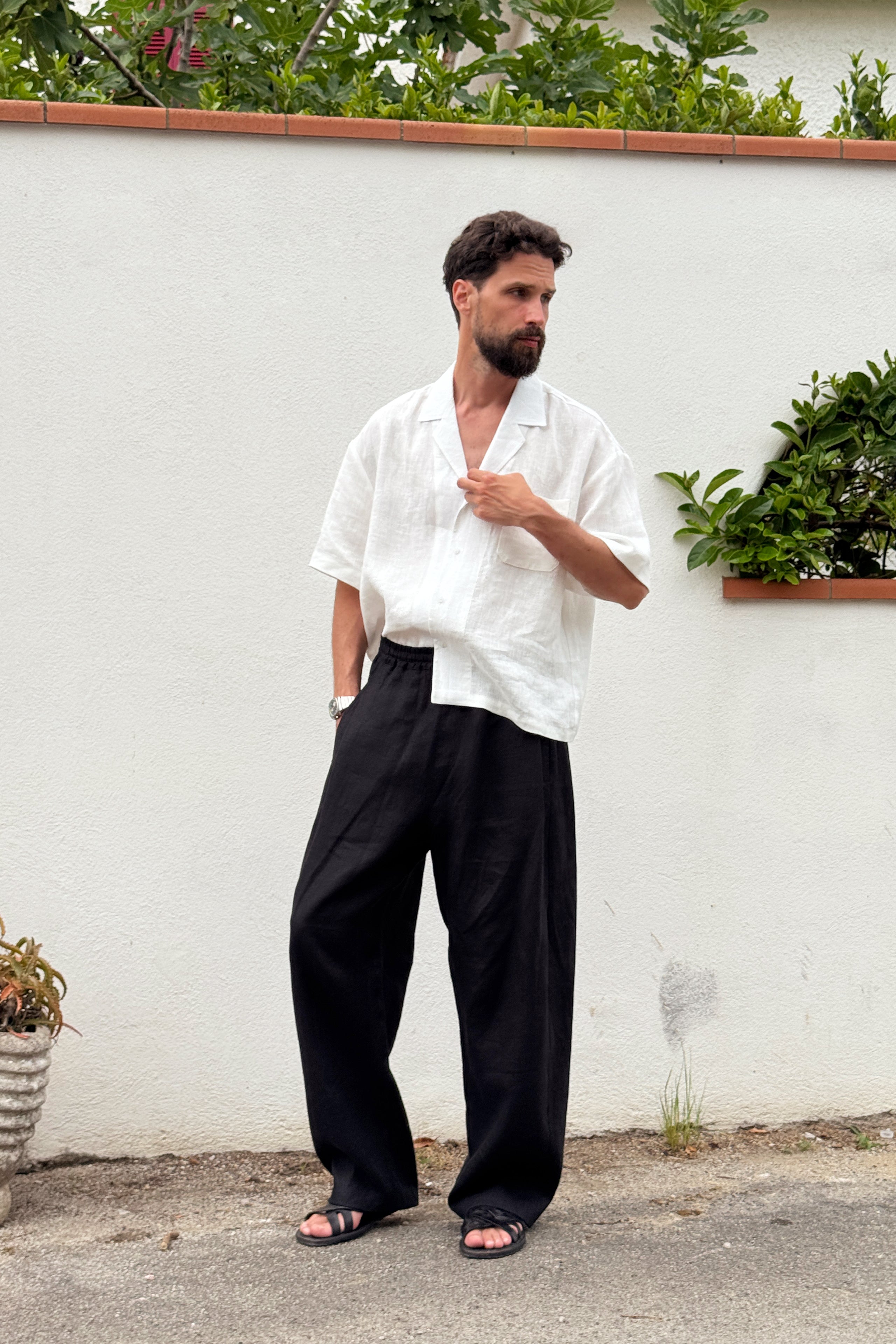 Men’s Linen Relaxed Shirt DALIA in Cream