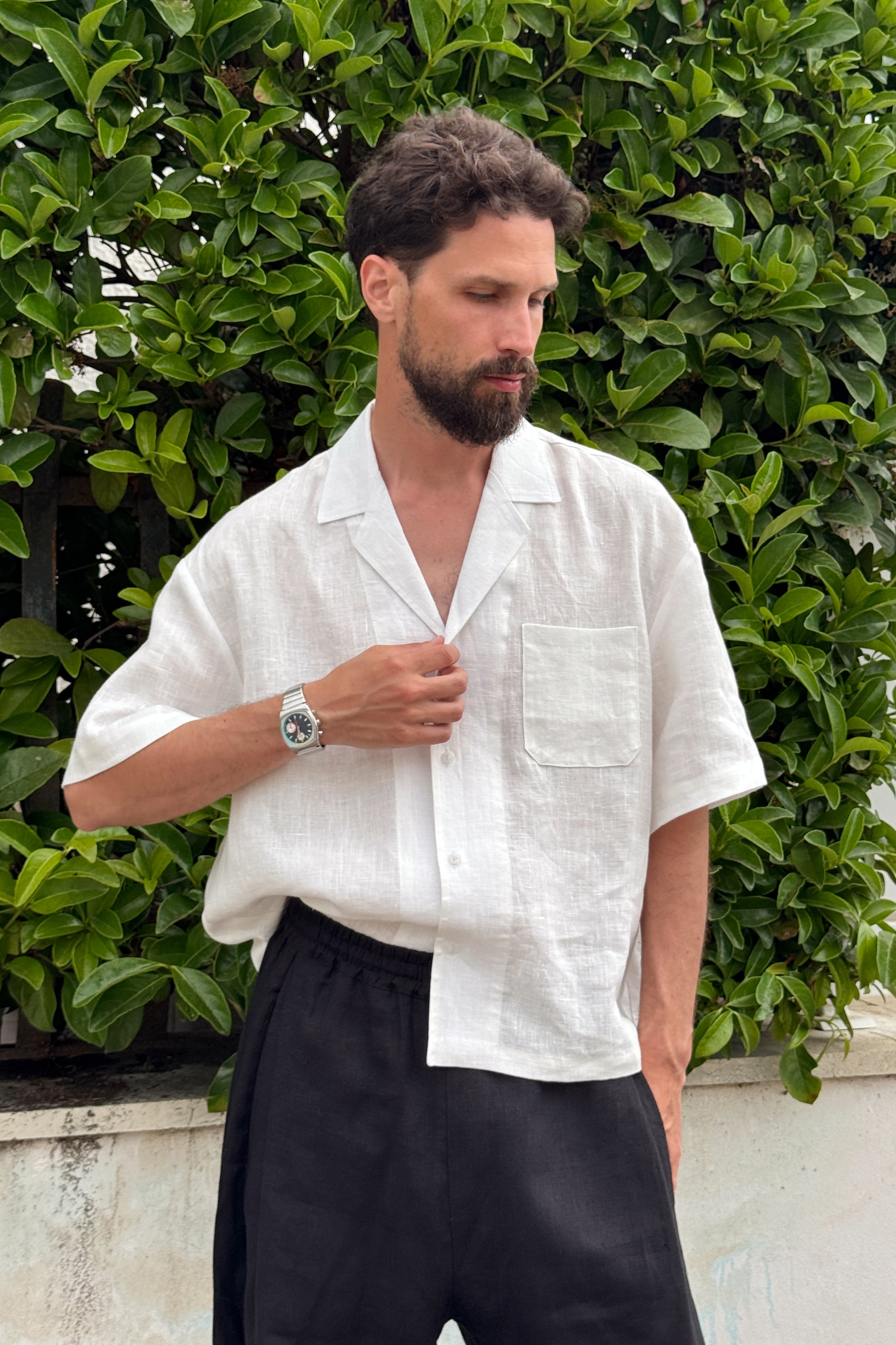 Men’s Linen Relaxed Shirt DALIA in Cream