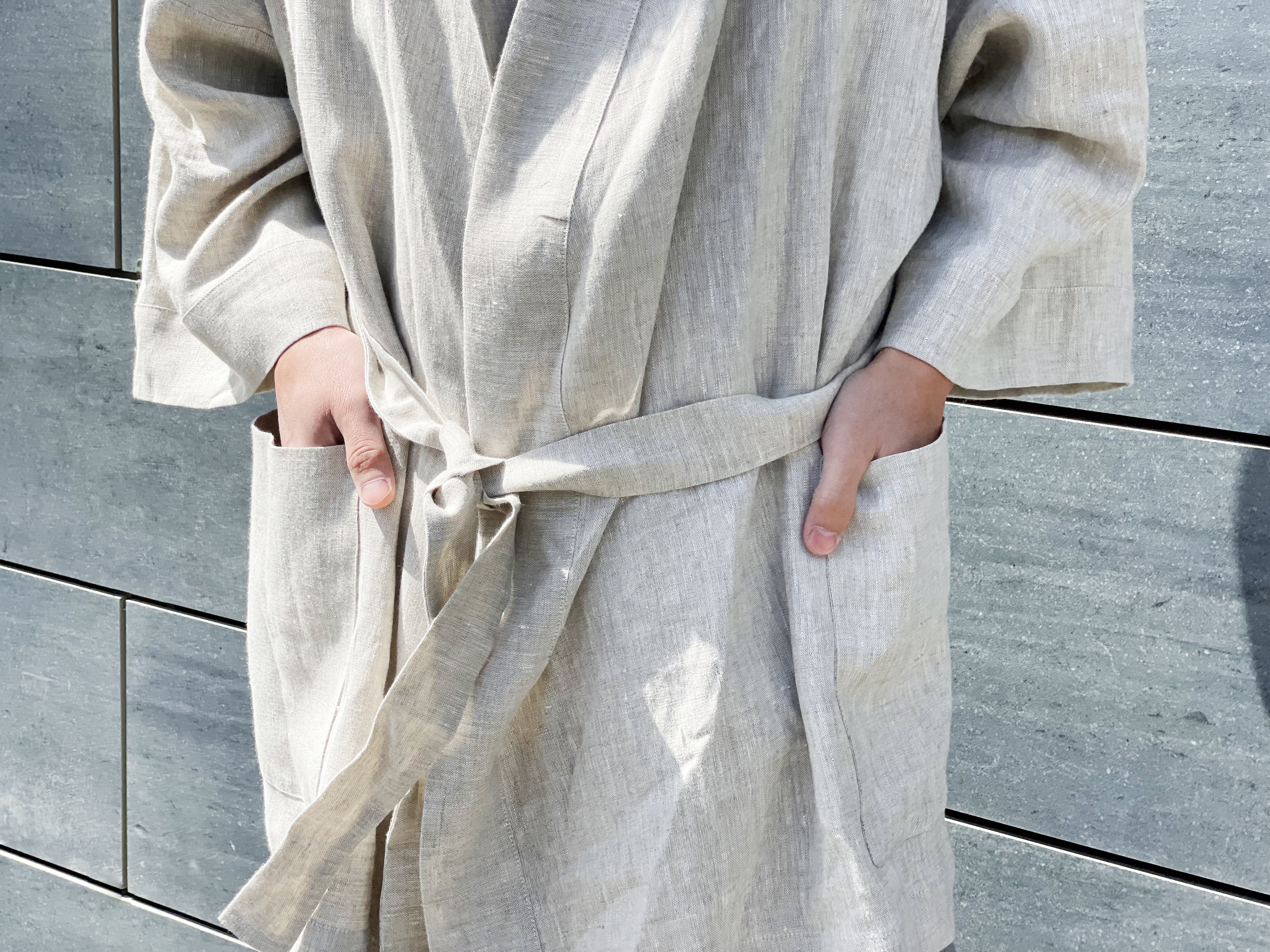 Men’s linen kimono SUGI in Beige