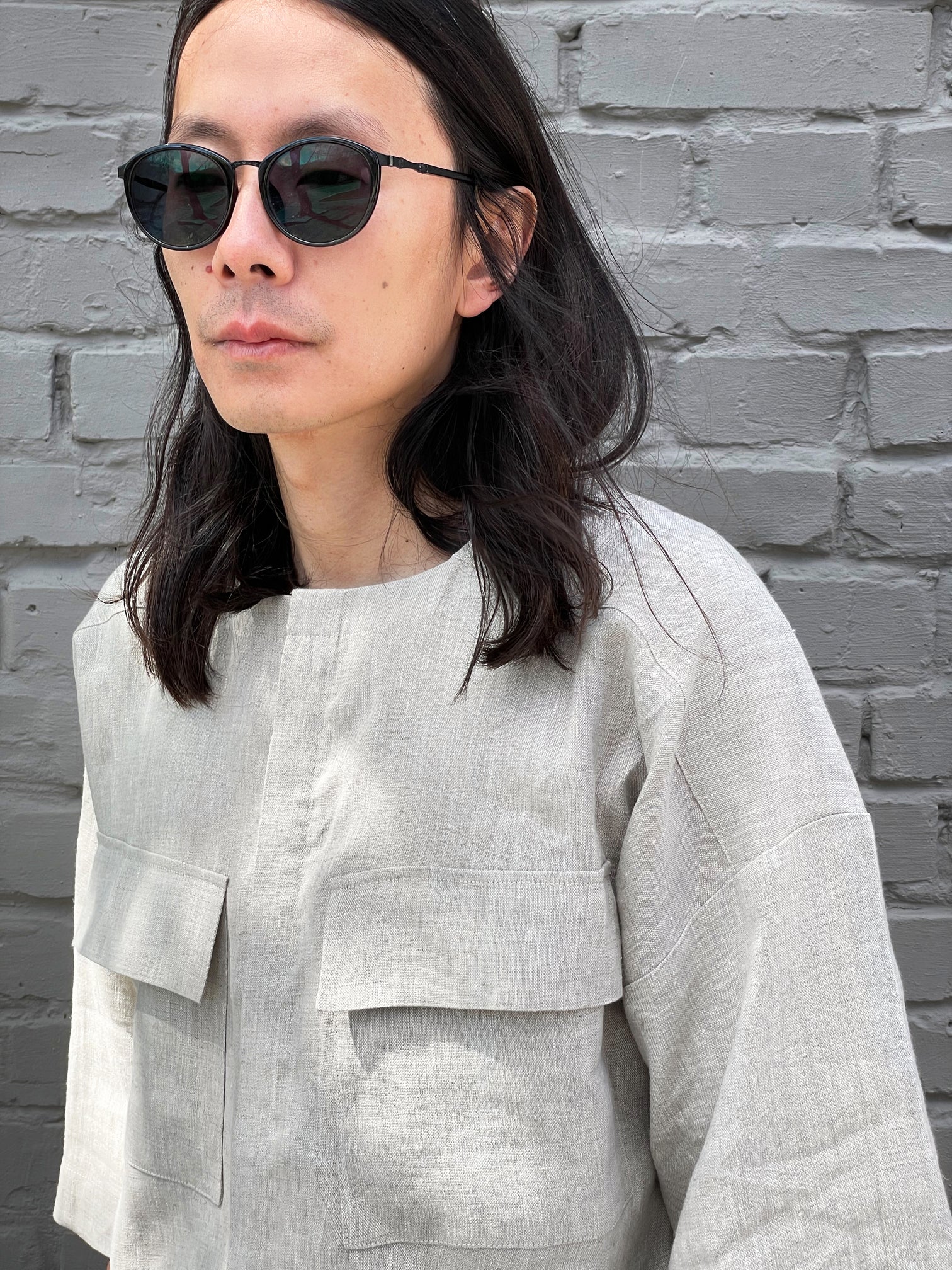 Men’s Oversized Linen Shirt IROKO in Beige