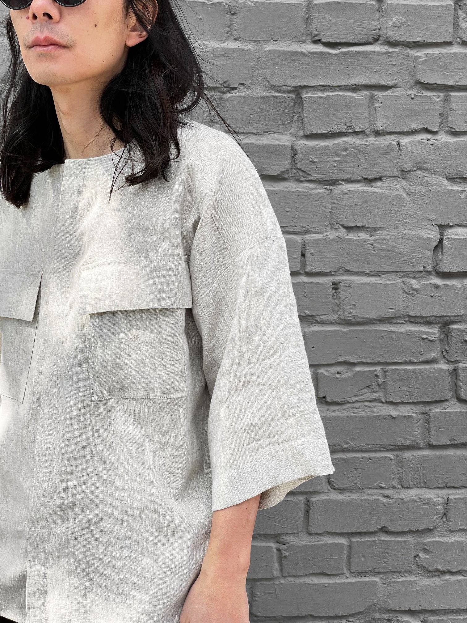 Men’s Oversized Linen Shirt IROKO in Beige