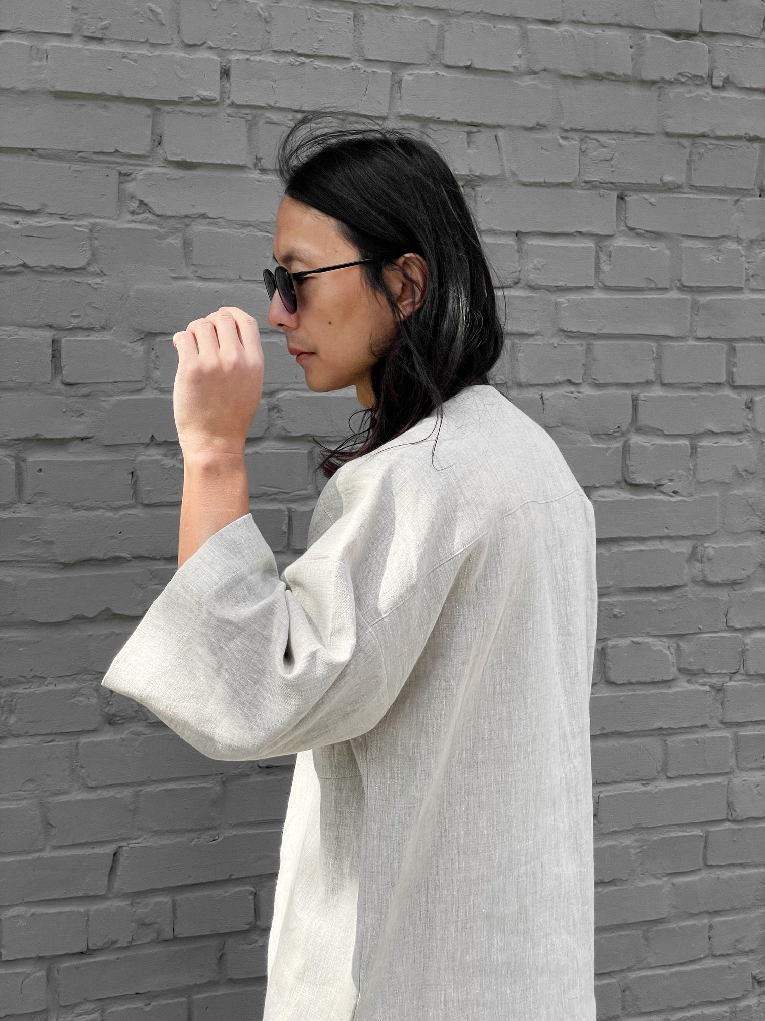 Men’s Oversized Linen Shirt IROKO in Beige