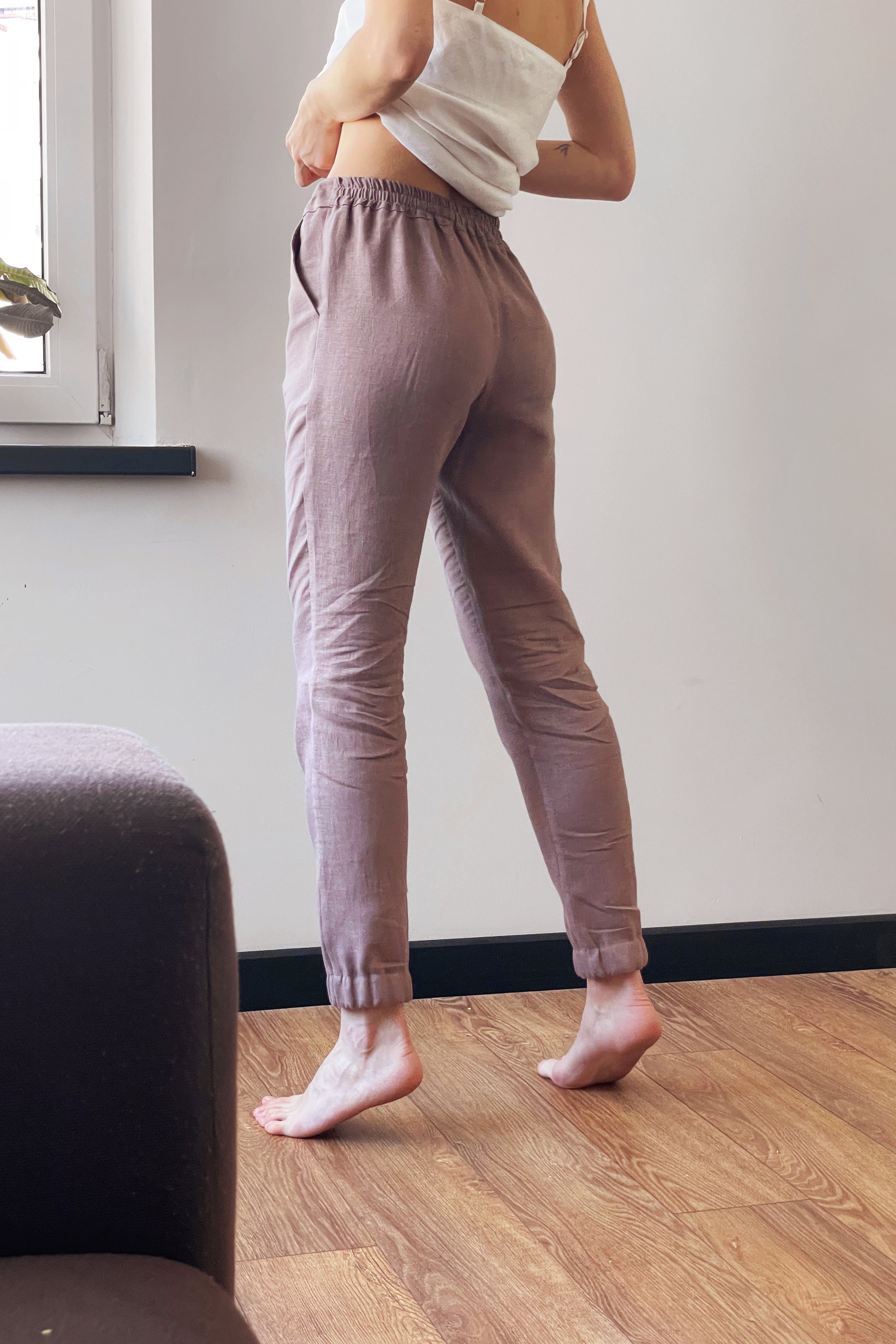 Women’s Linen Pants NARA in Latte