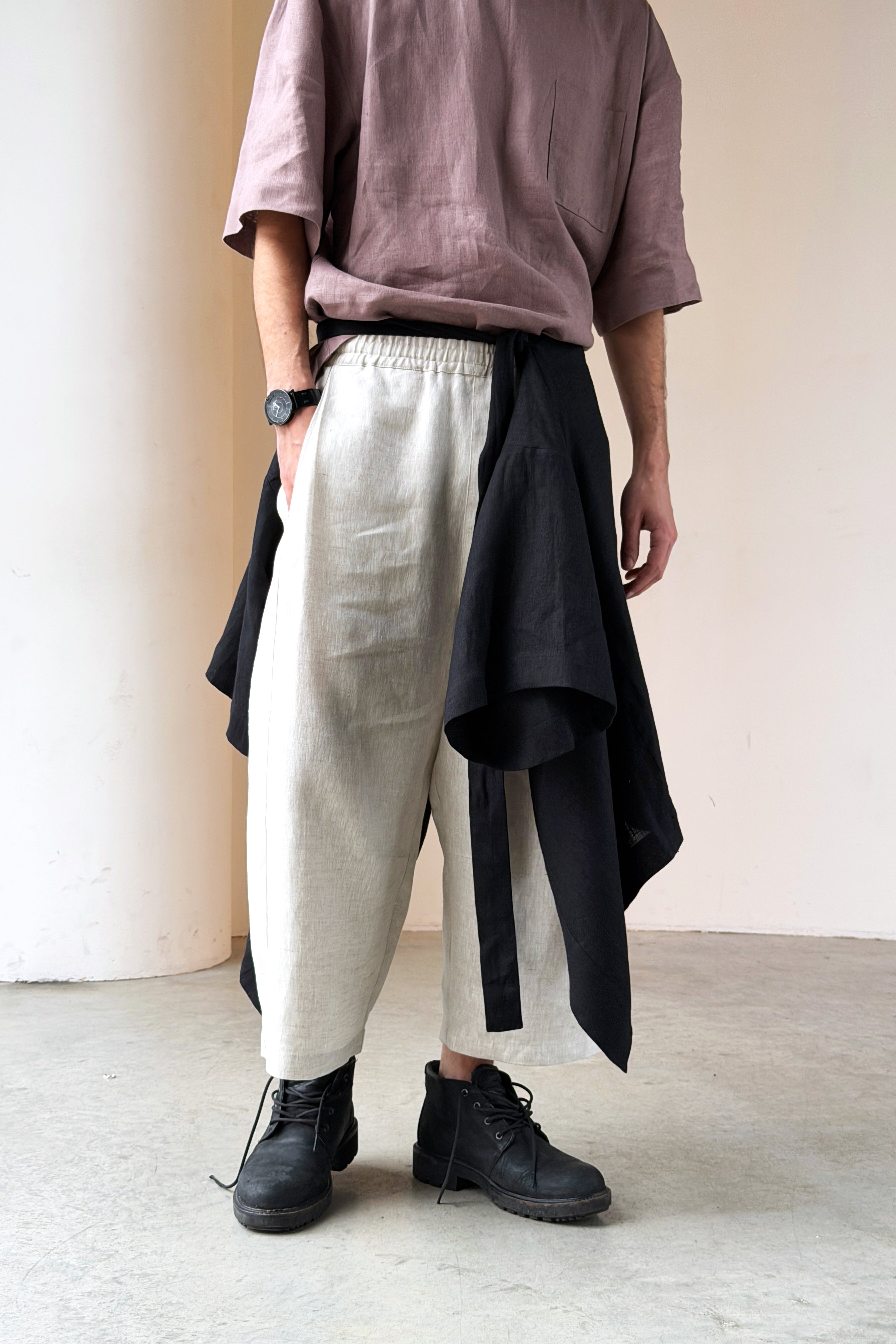 Men’s Linen Kimono Skirt ARIA in Black