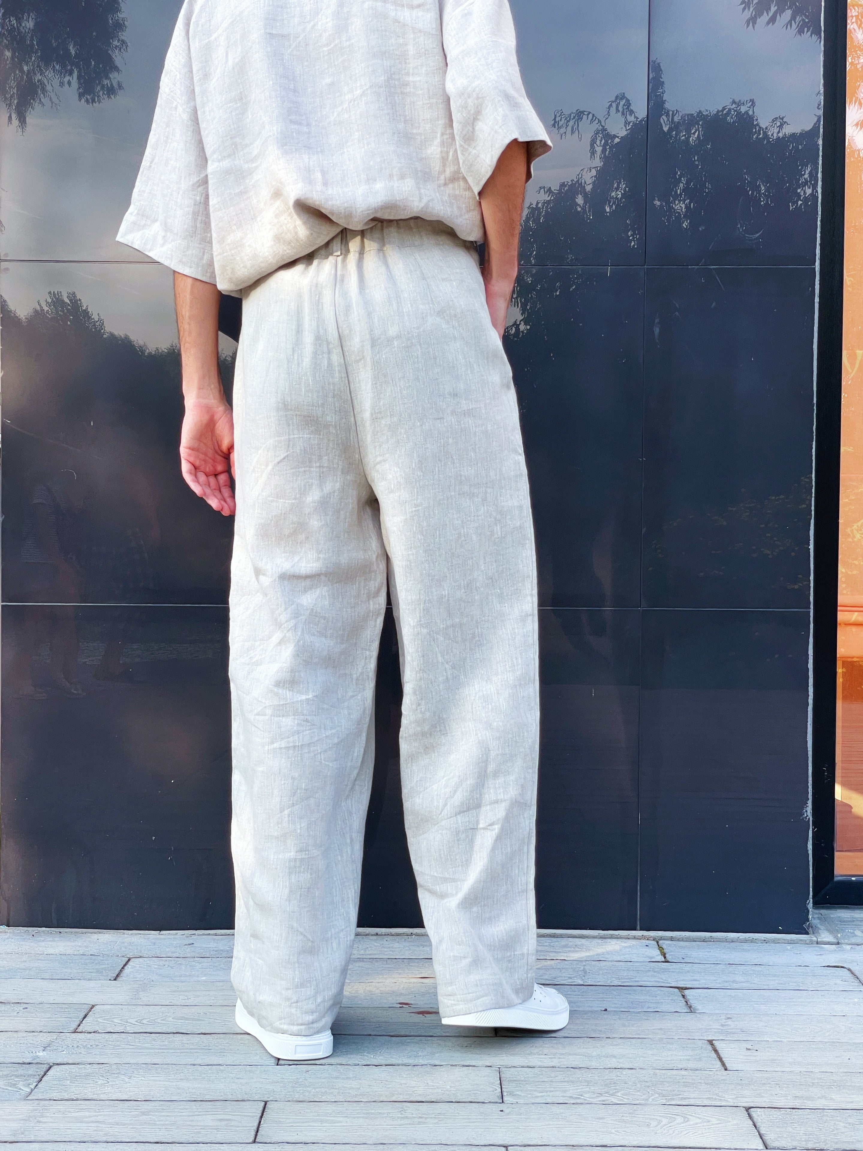 Palazzo Linen Pants ASPEN in Beige