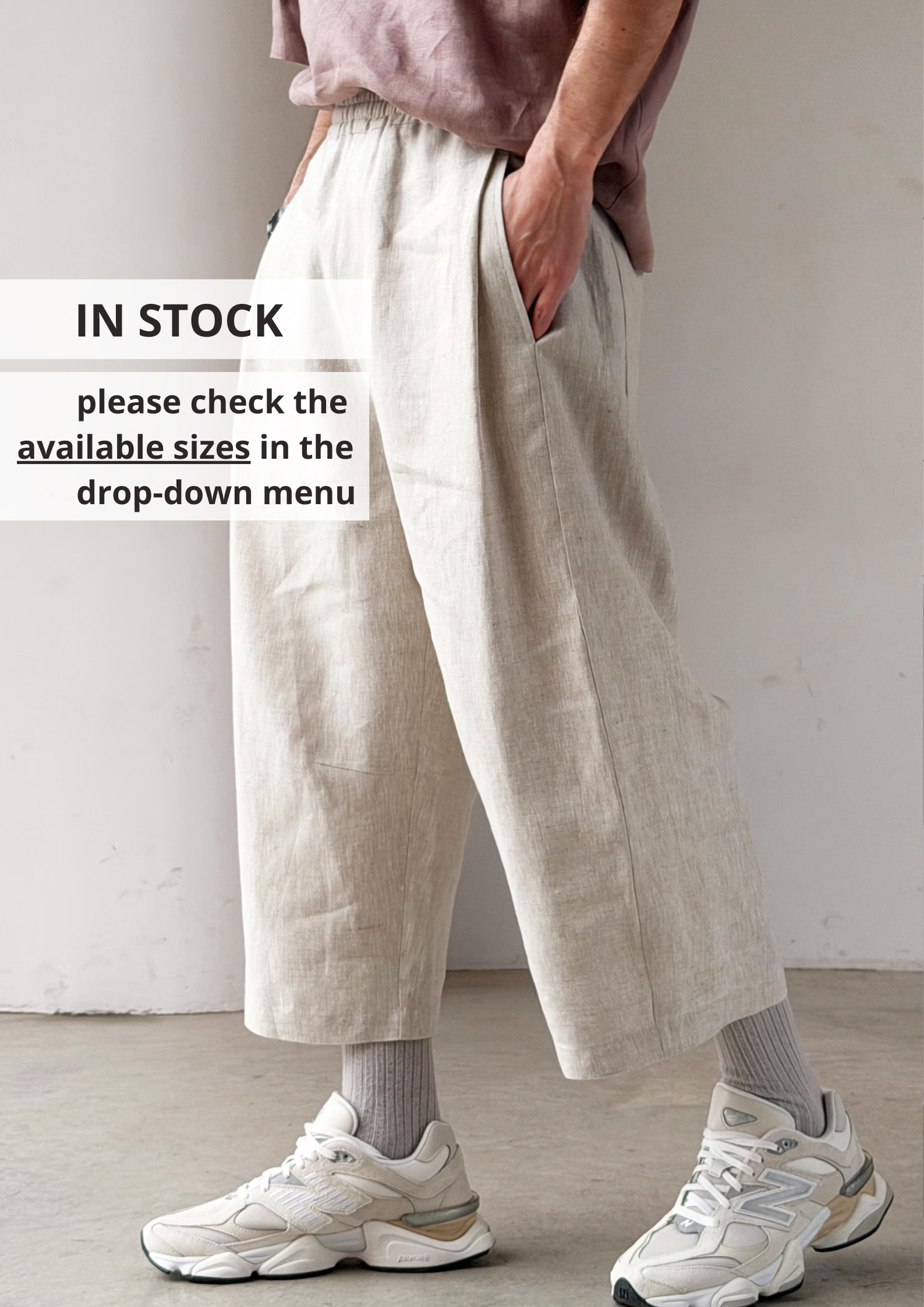 Men’s Cropped Linen Pants SELLO - IN STOCK