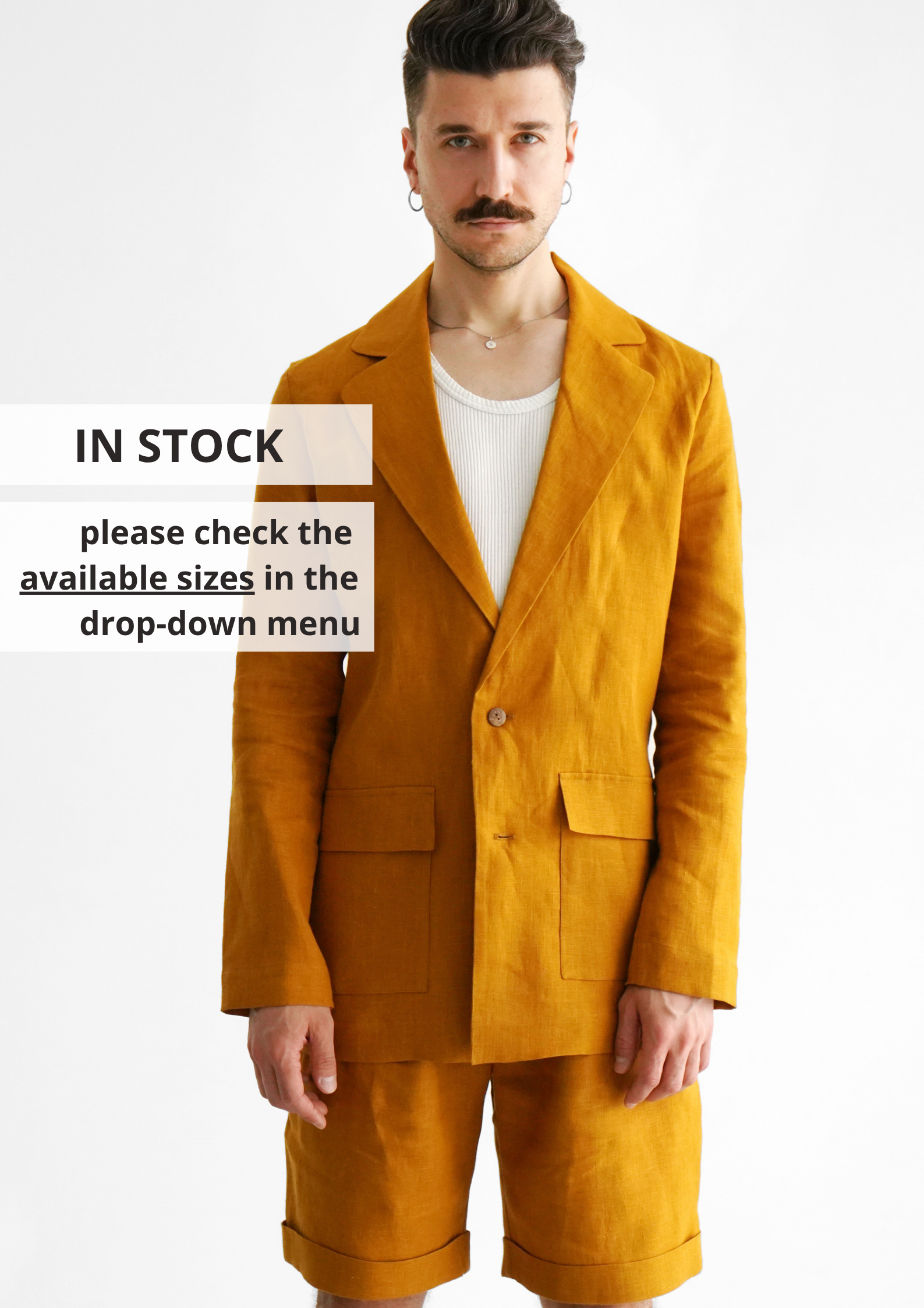 Men’s Linen Jacket LARCH - IN STOCK