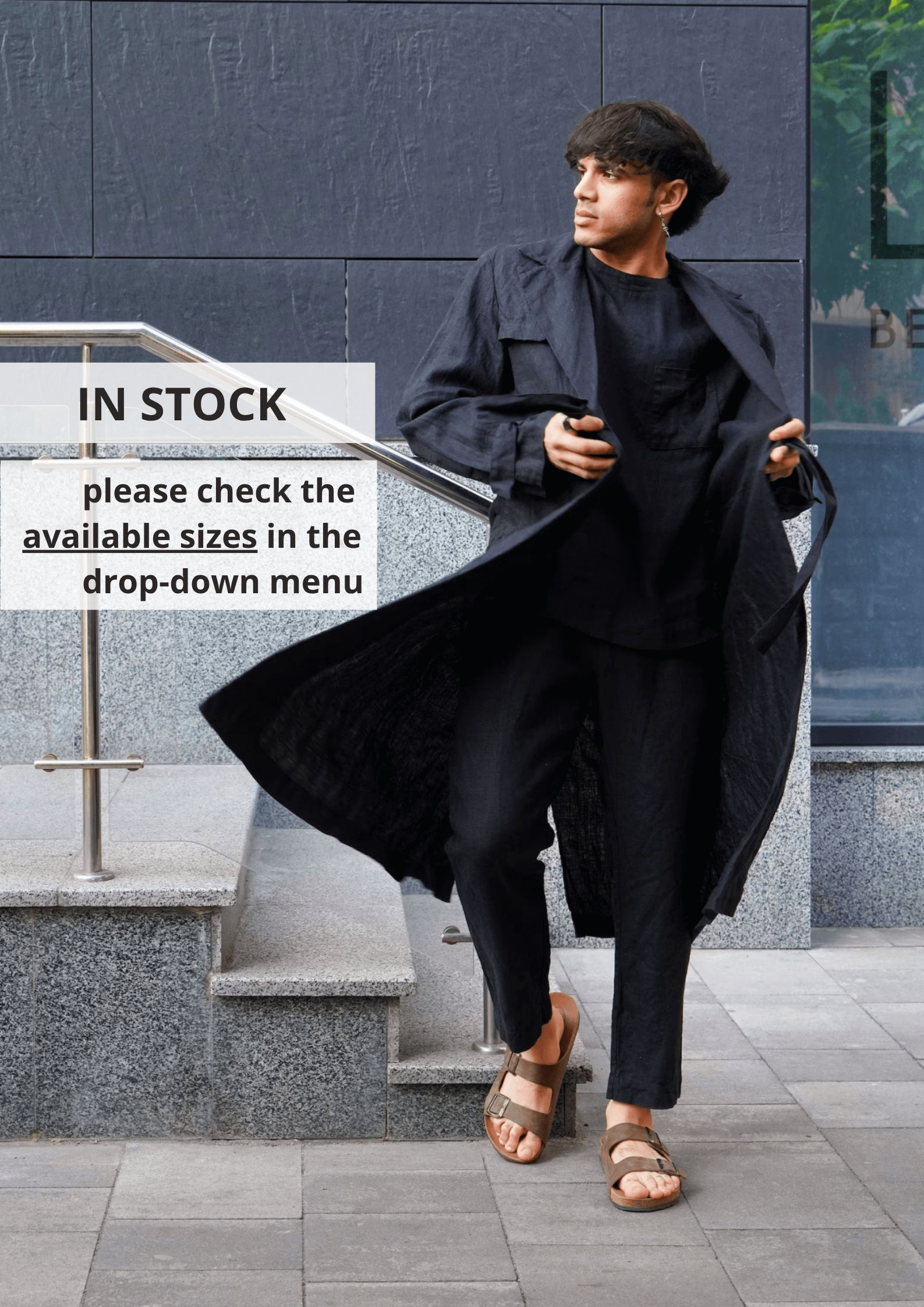 Men’s Long Linen Trench BLACKTHORN - IN STOCK