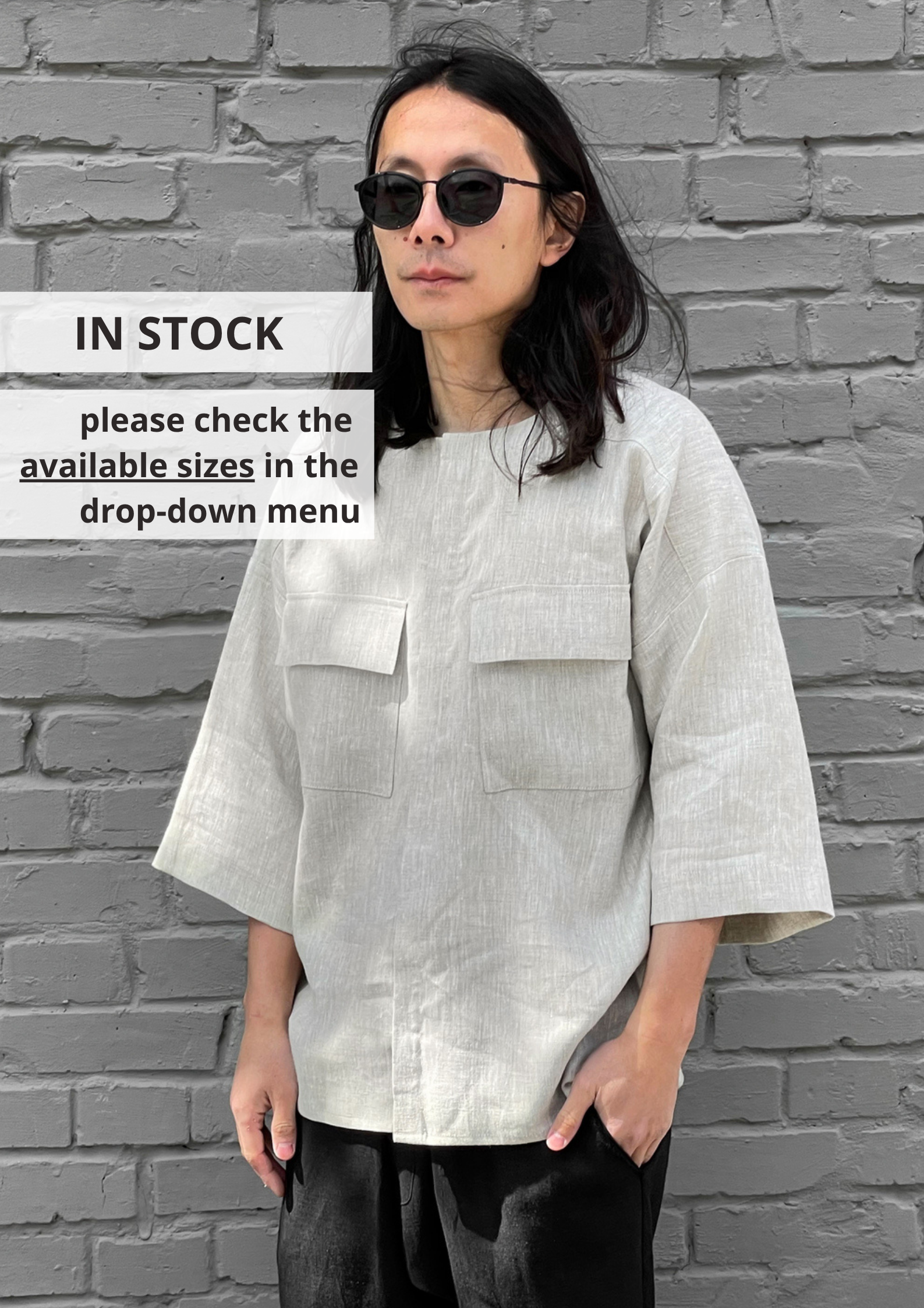 Men’s Oversized Linen Shirt IROKO - IN STOCK