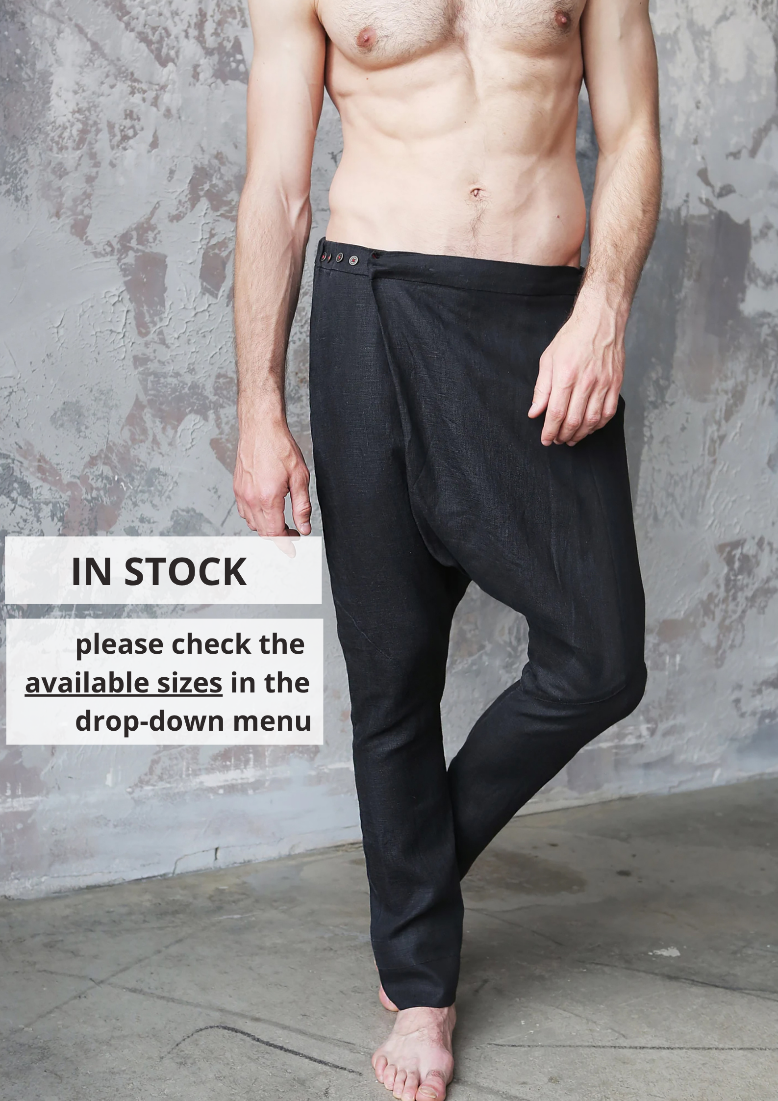 Men’s baggy linen pants HAZEL - IN STOCK