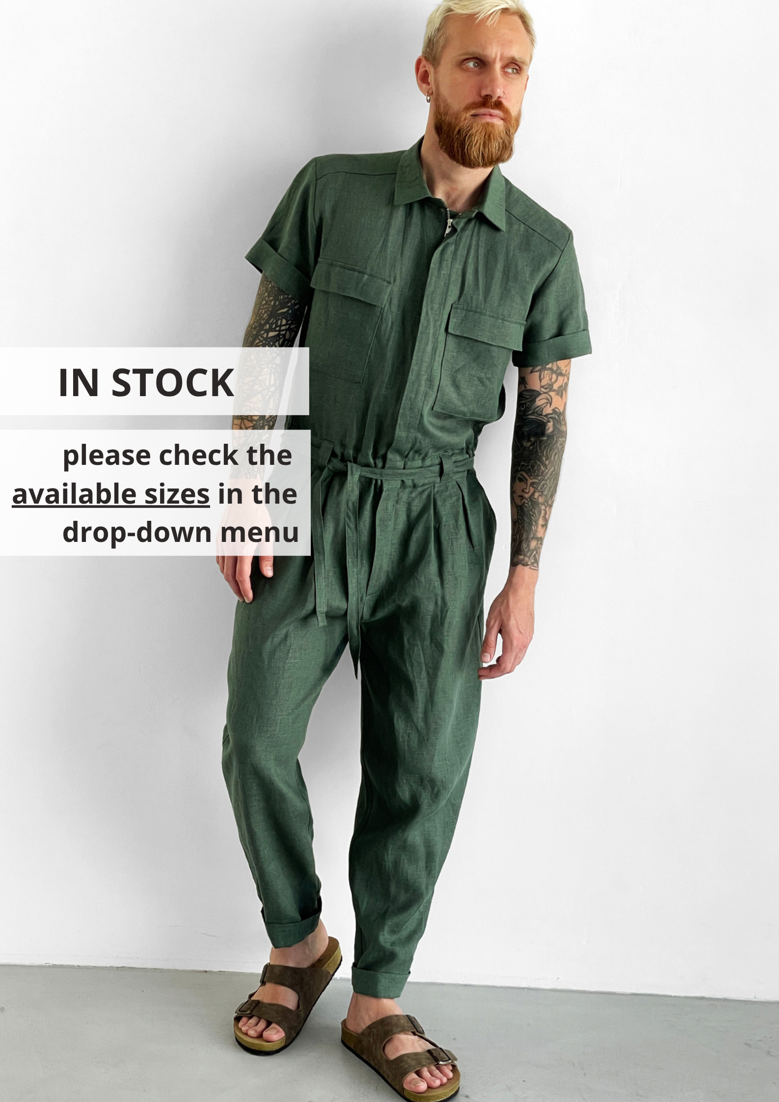 Mens Linen Jumpsuit SANDAL - IN STOCK
