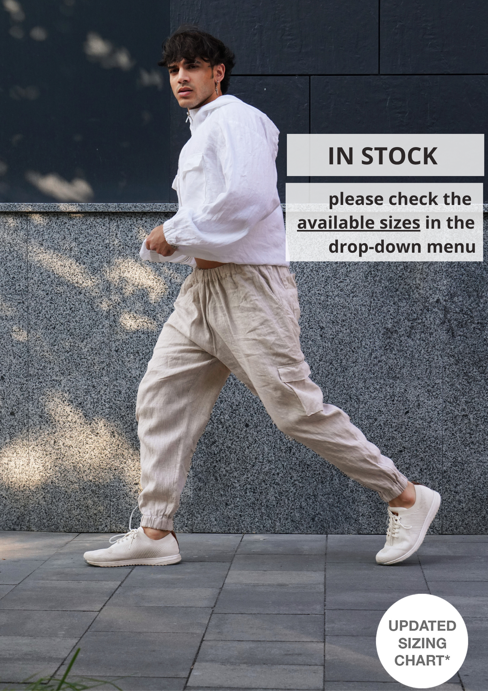 Men’s Linen Cargo Pants SUMAC - IN STOCK