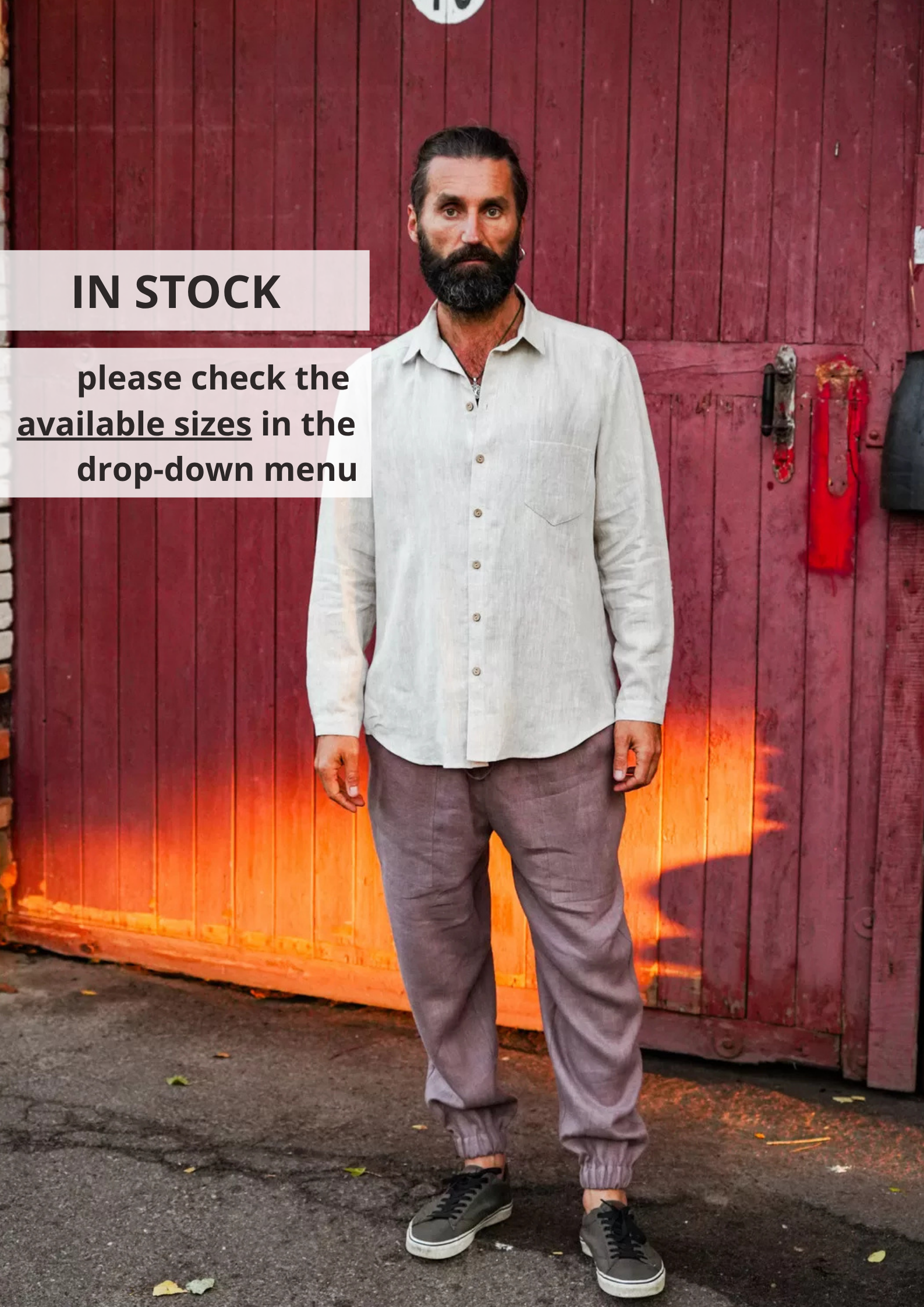 Mens relaxed linen shirt MAGNOLIA - IN STOCK