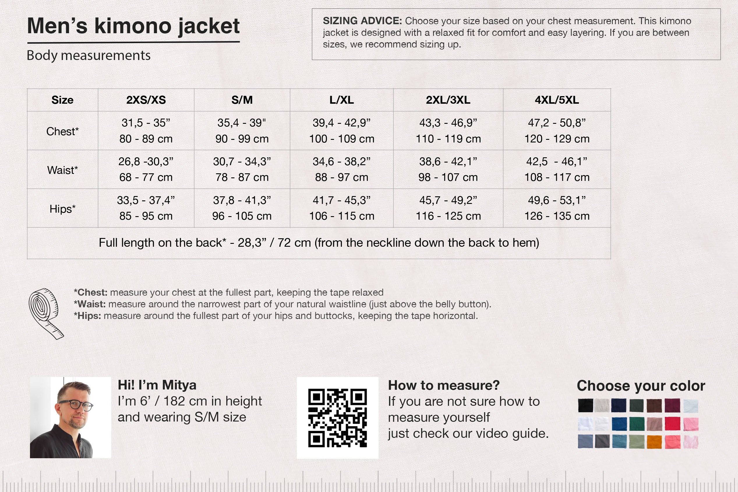 Mens Linen Kimono Jacket TANSY in Light grey