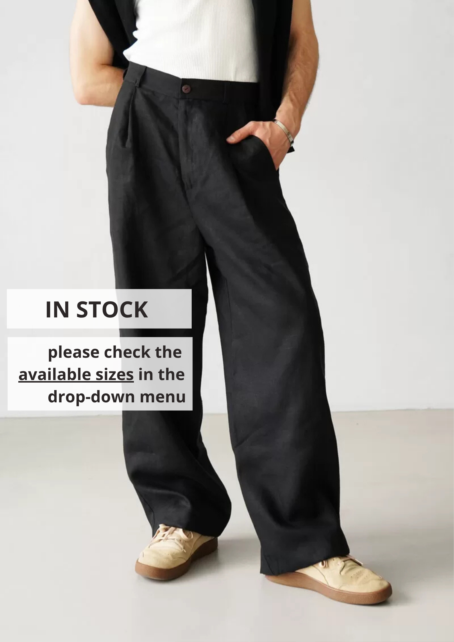 Palazzo Linen Pants ASPEN - IN STOCK