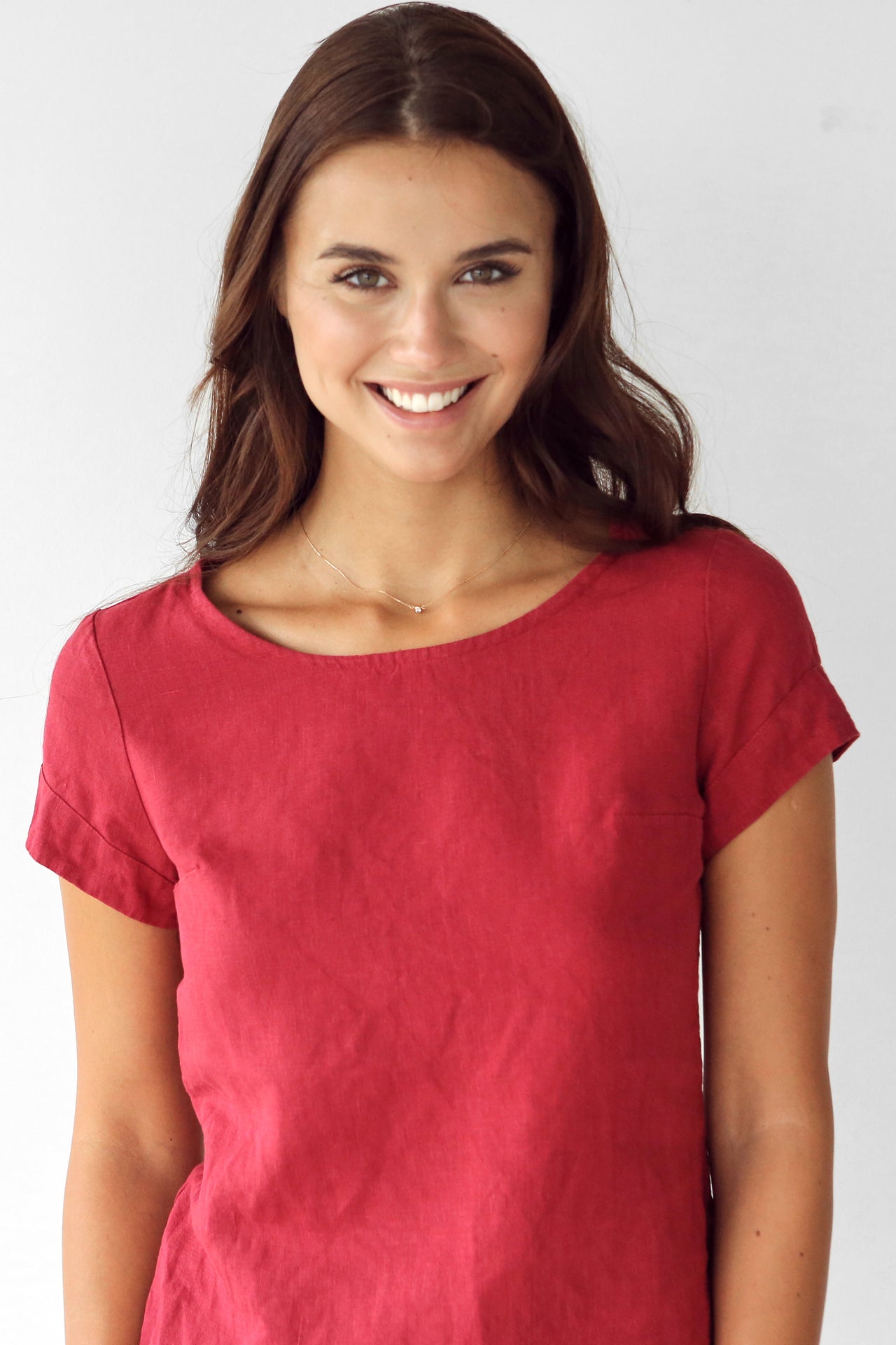 Women's Linen T-Shirt IRIS in Red
