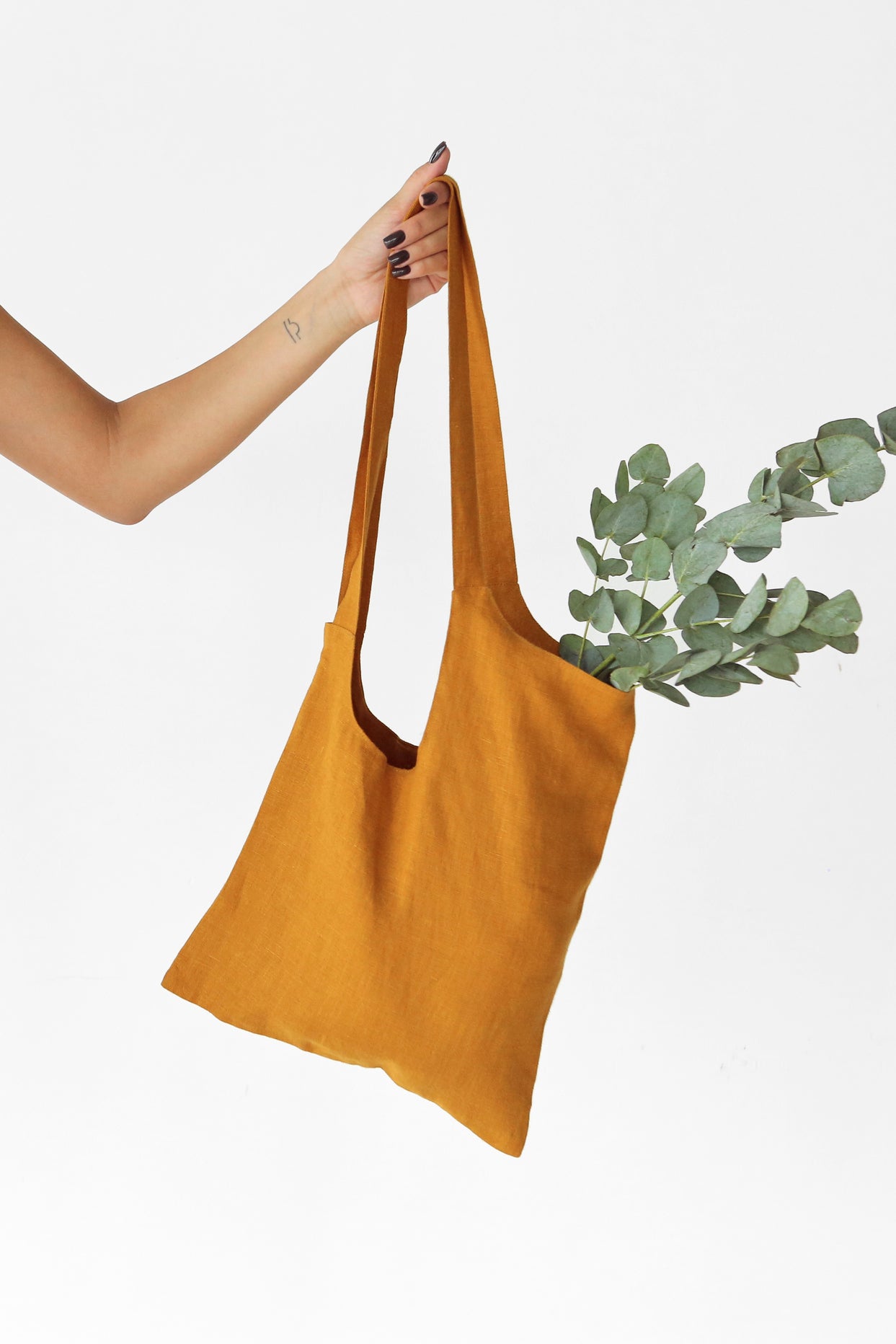 Linen Tote Bag GRANO in Saffron