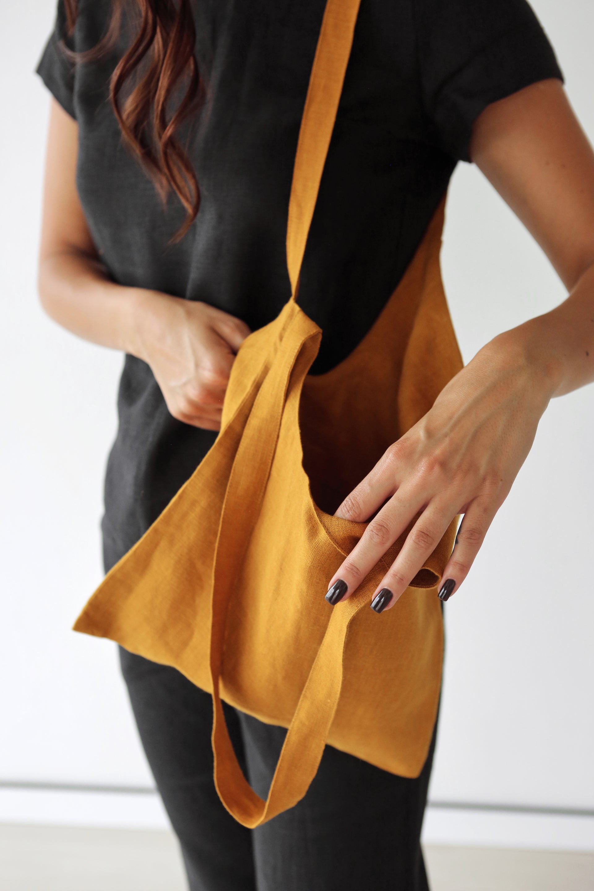 Linen Tote Bag GRANO in Saffron