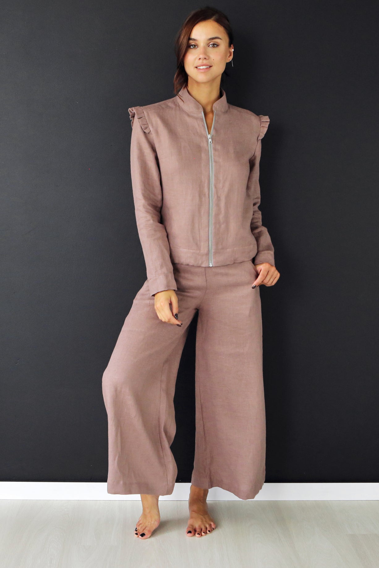 Women’s Linen Сulottes PALMA in Latte