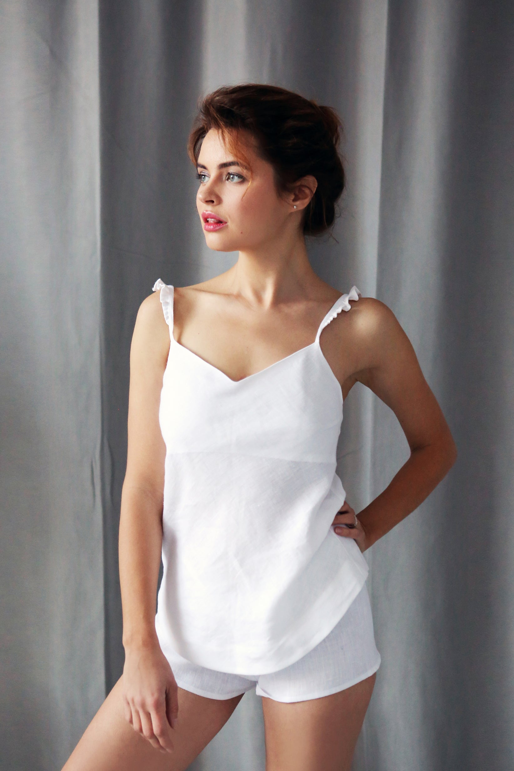 Women’s Linen Shorts LIANA in White