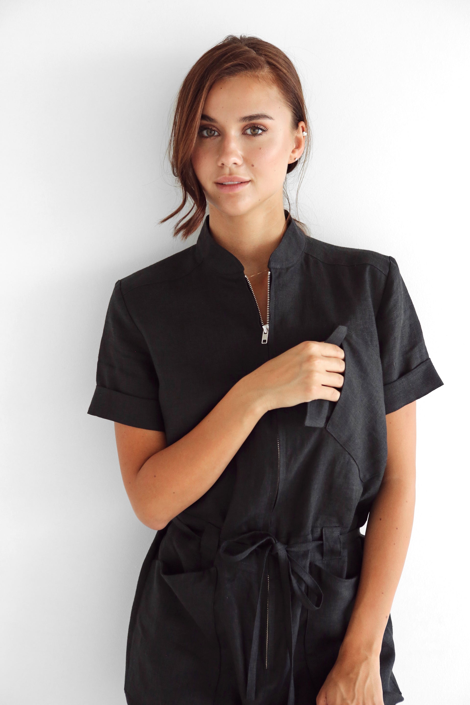 Women's Linen Jumpsuit CELOS in Black