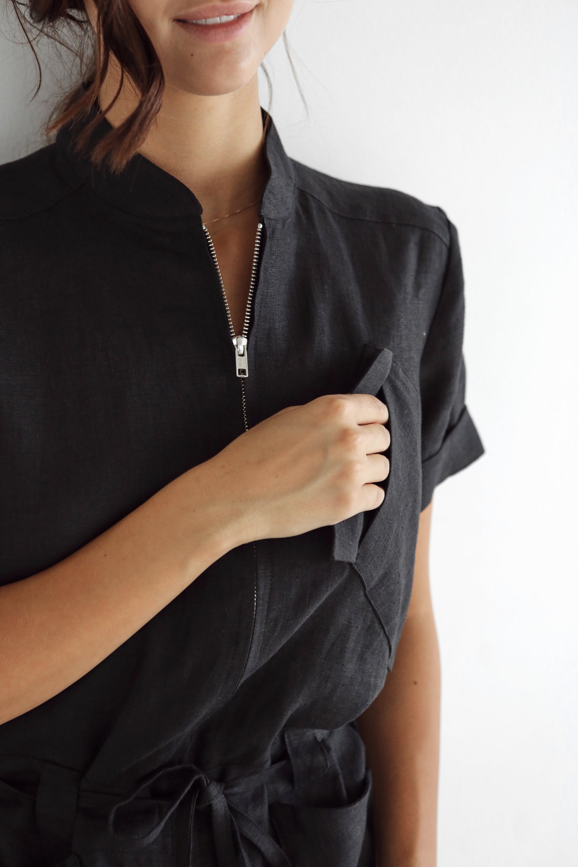 Women's Linen Jumpsuit CELOS in Black