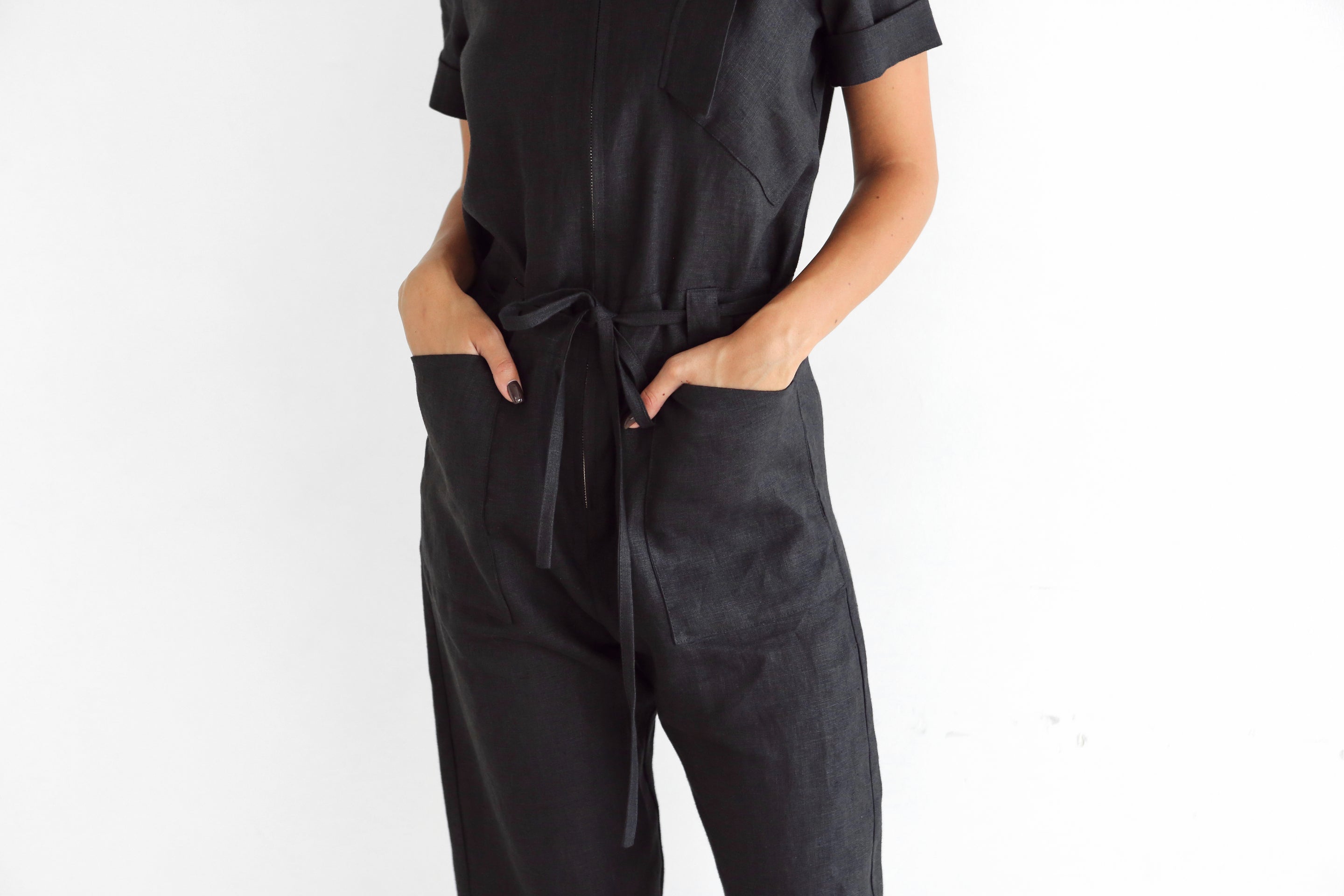 Women's Linen Jumpsuit CELOS in Black