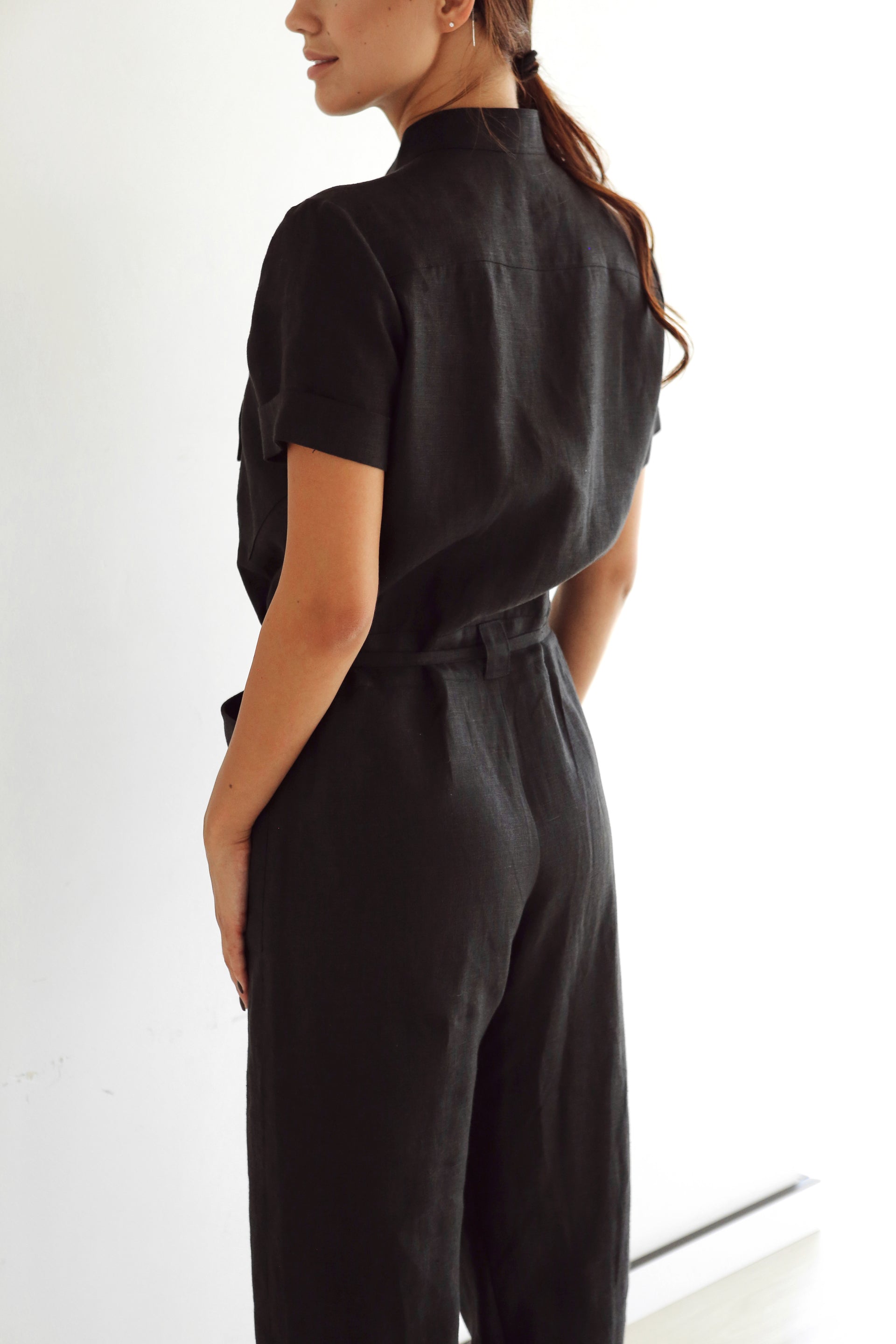 Women's Linen Jumpsuit CELOS in Black