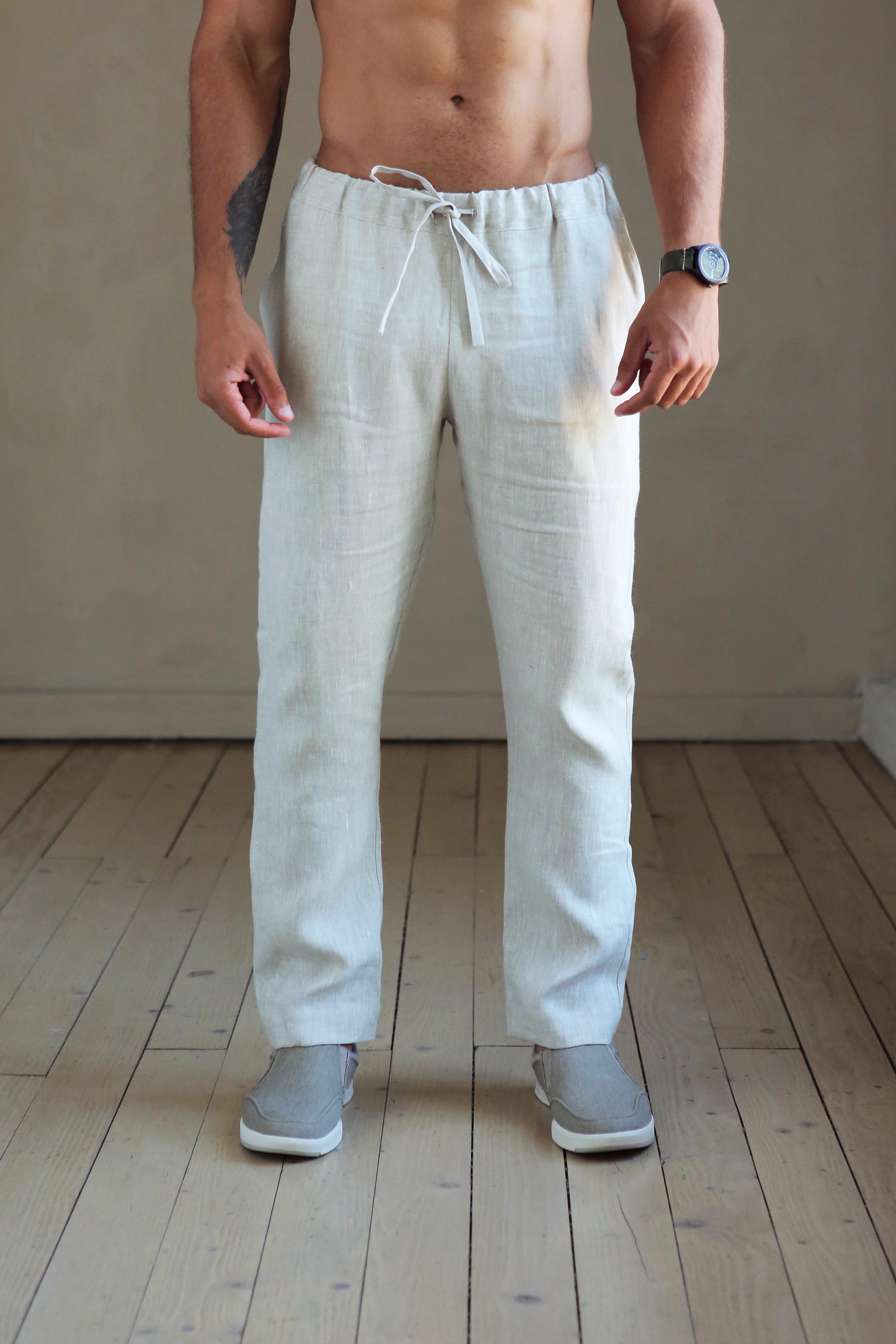 Men’s linen pants ASH in Beige