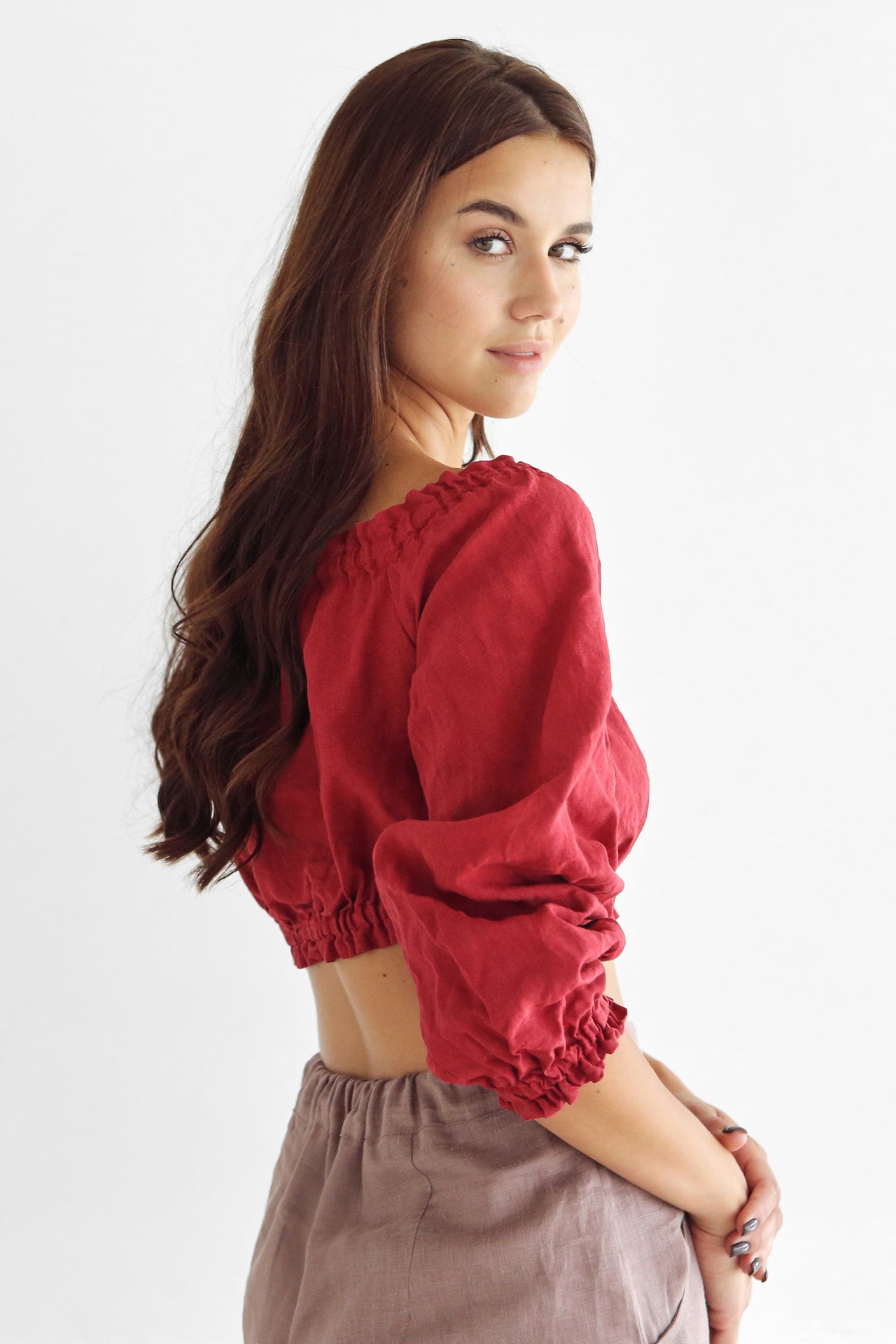 Off-The-Shoulder Crop Top ORCHIS in Red