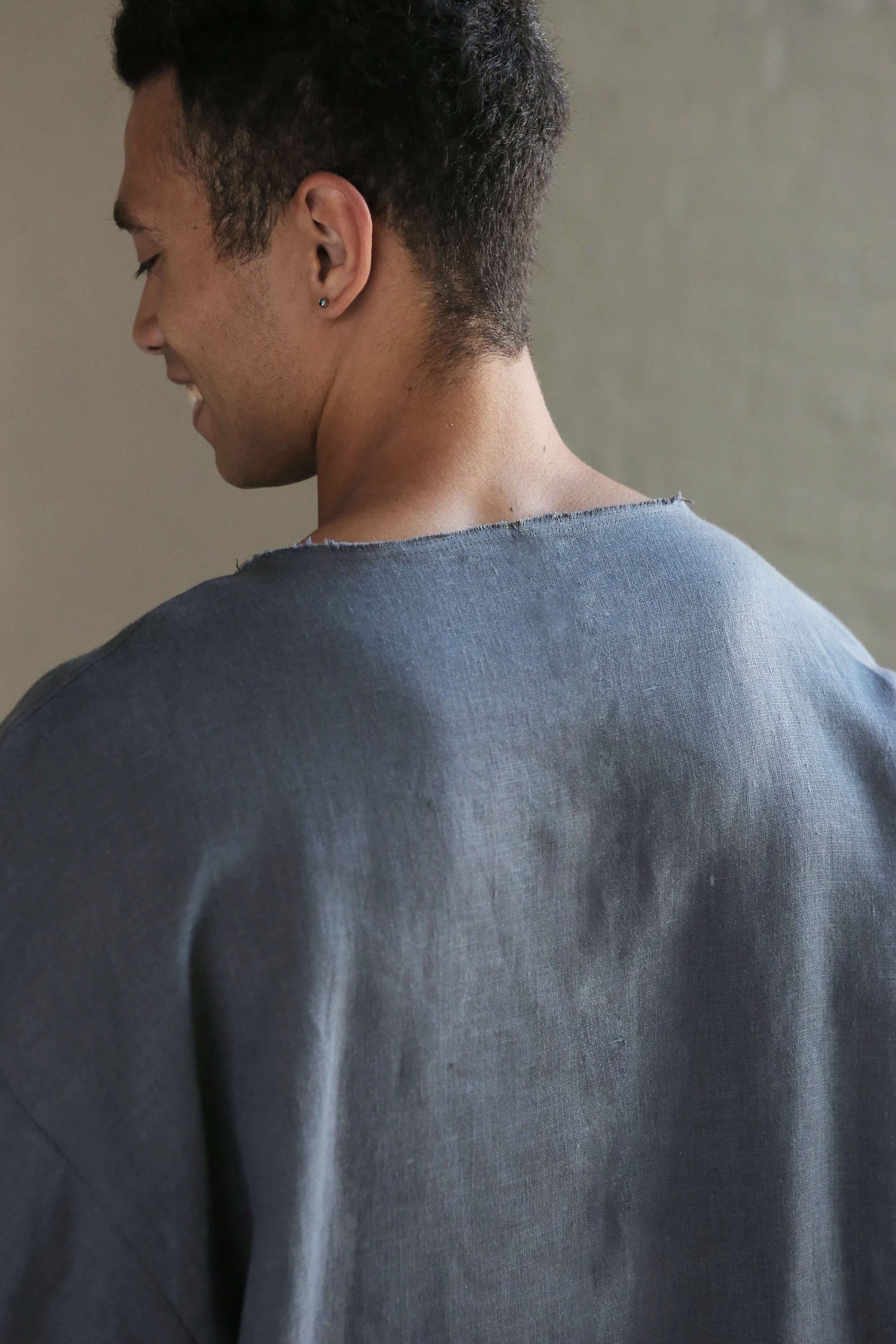 Men’s linen oversizes sweatshirt SAGE in Dark grey