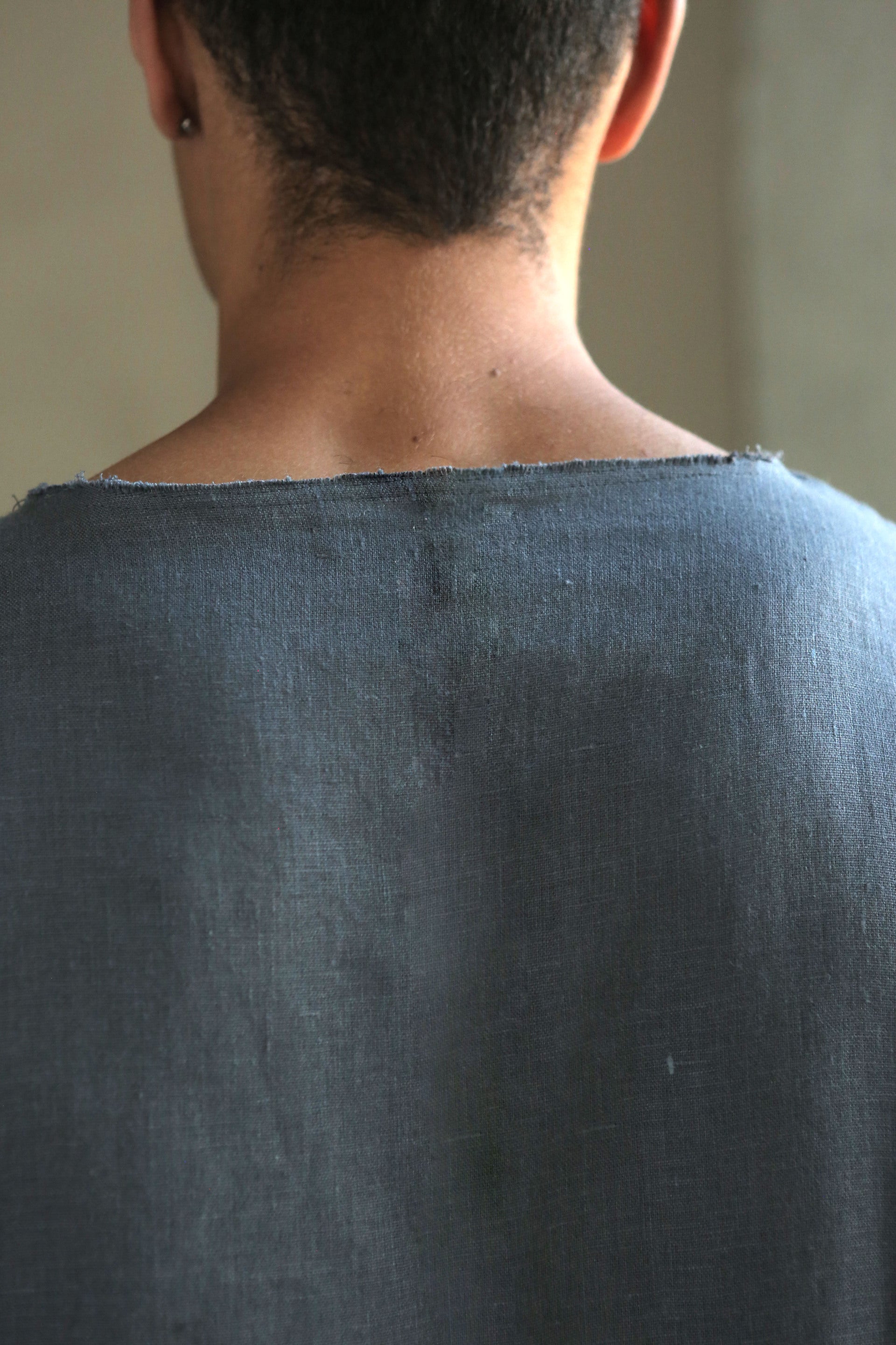 Men’s linen oversizes sweatshirt SAGE in Dark grey