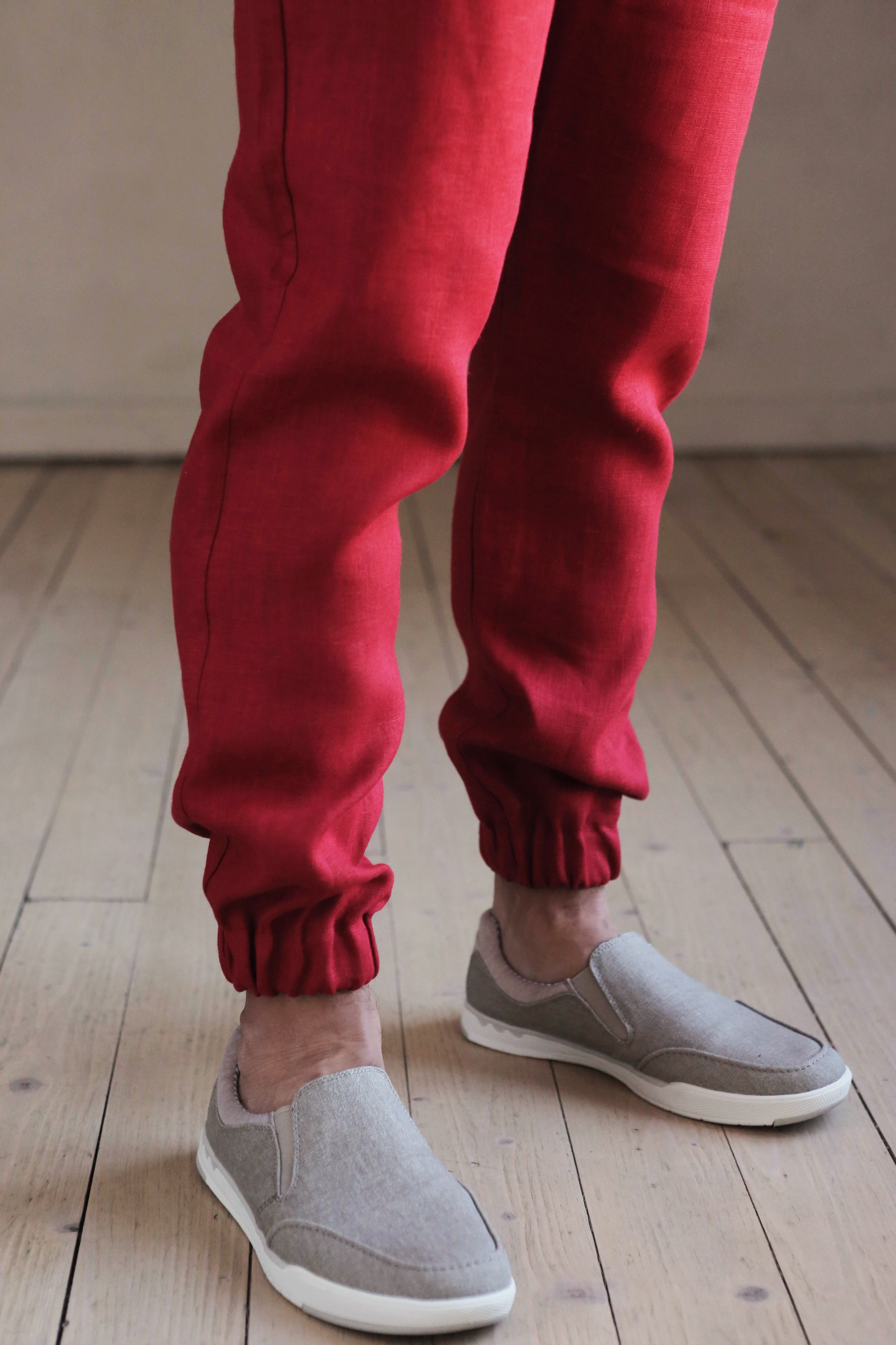Men’s linen pants MOUNTAIN ASH in Red