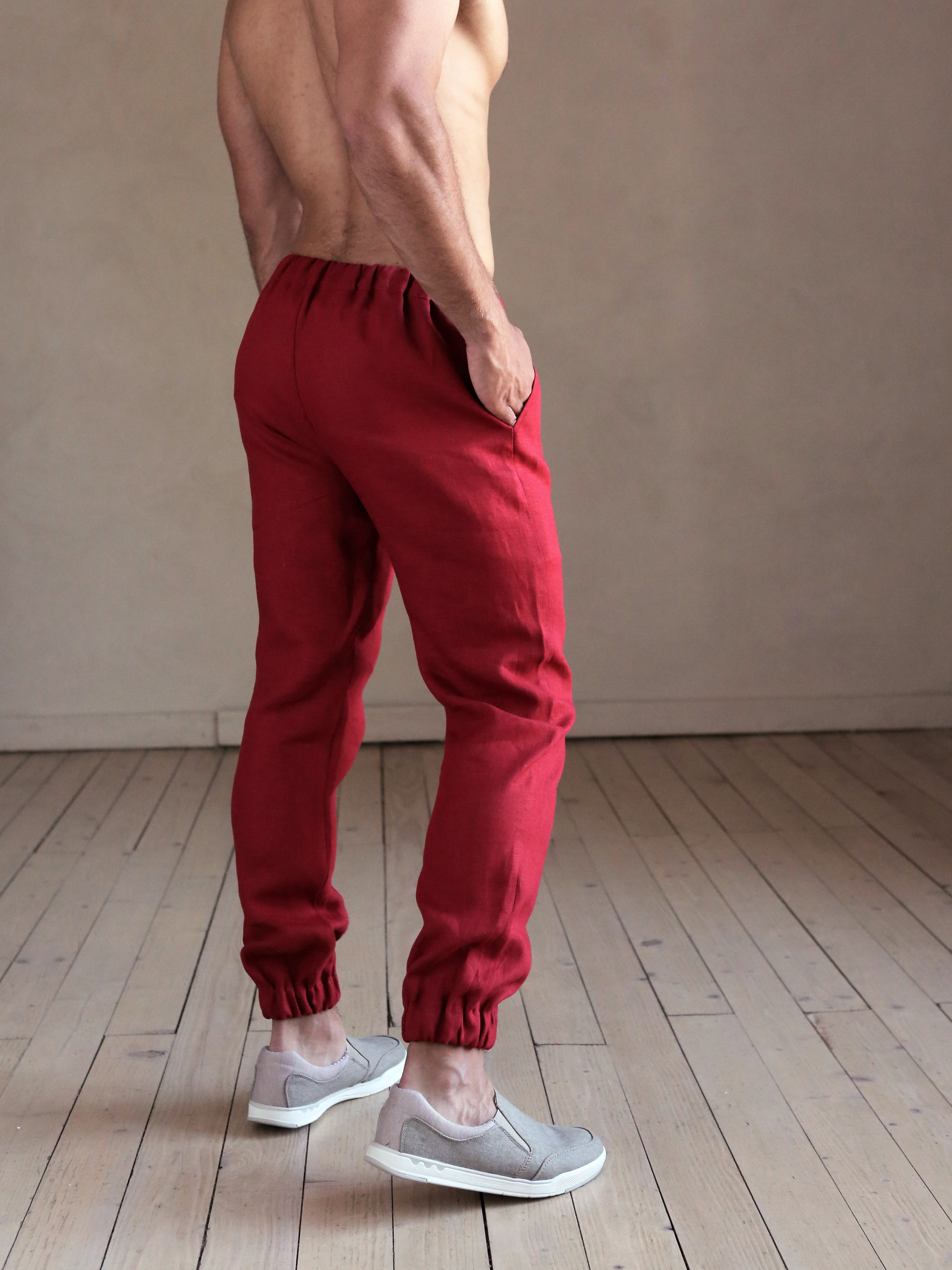 Men’s linen pants MOUNTAIN ASH in Red