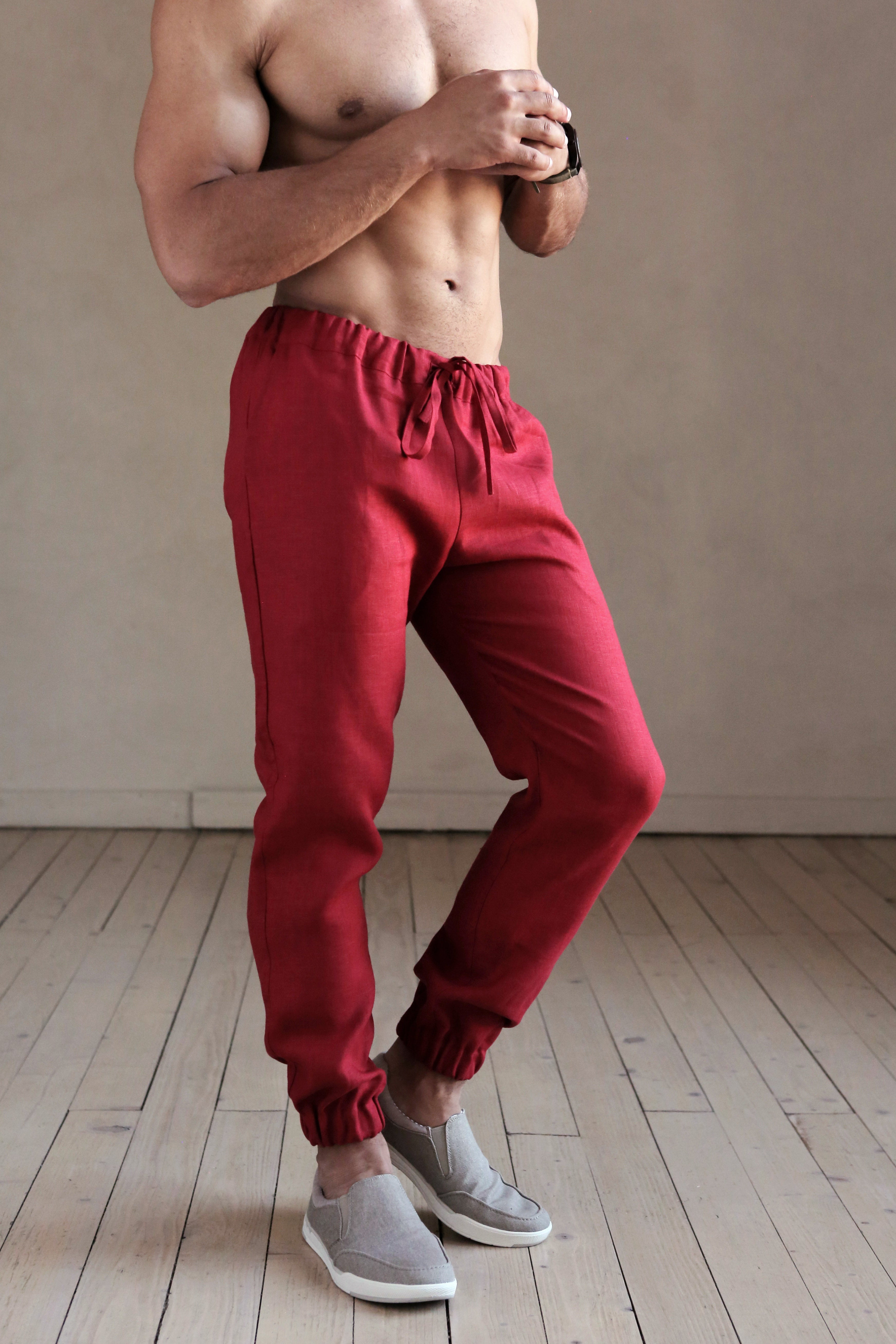 Men’s linen pants MOUNTAIN ASH in Red