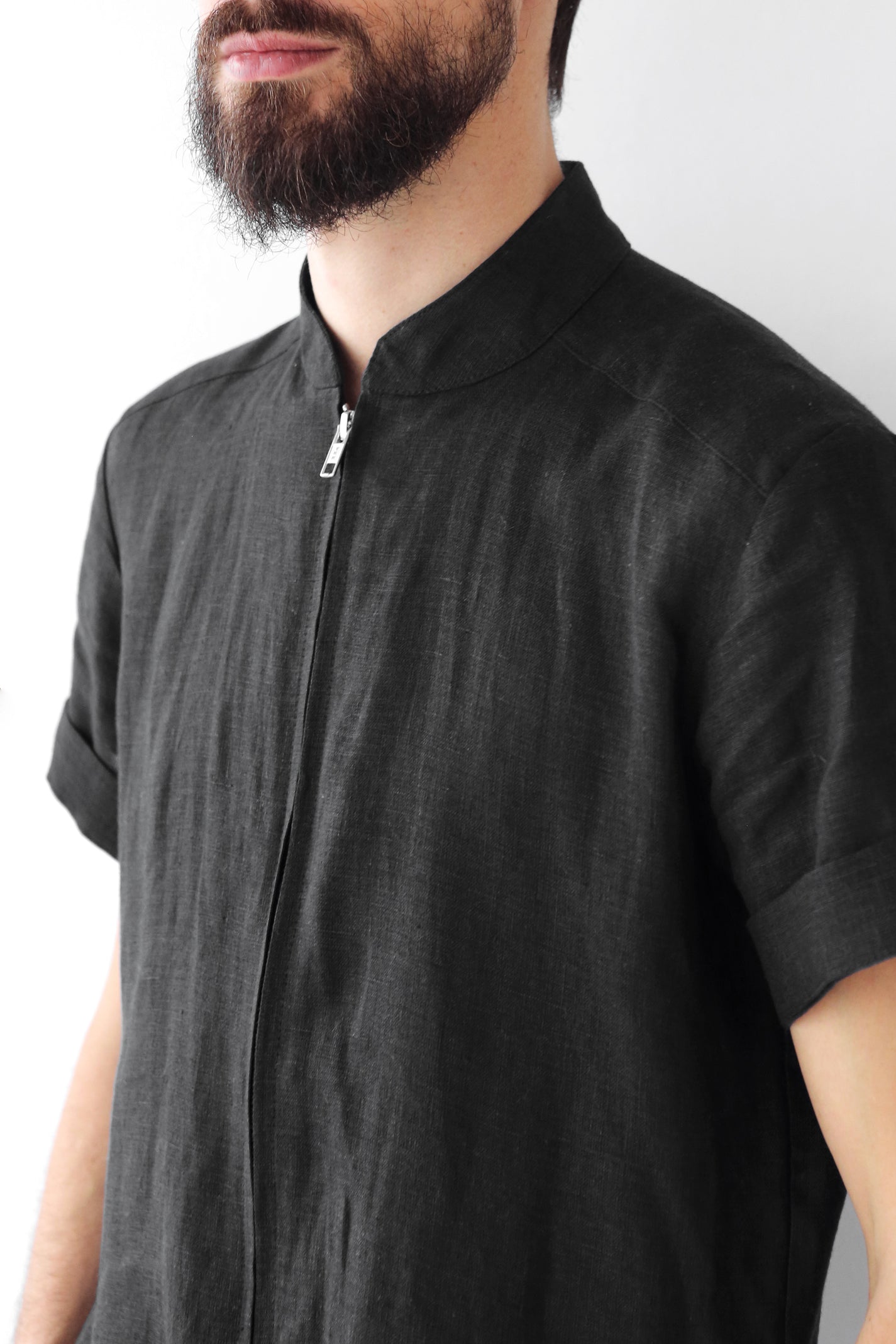 Mens Linen Romper PANDAN in Black