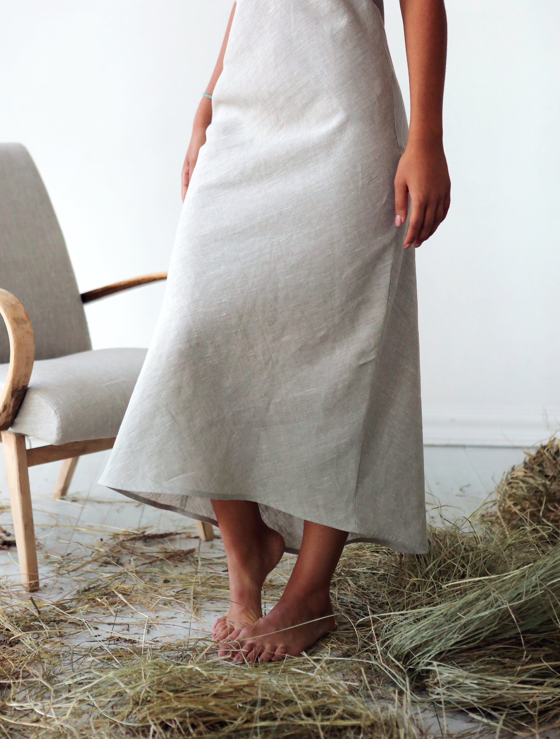 Women’s Maxi Linen Dress IRIS in Beige