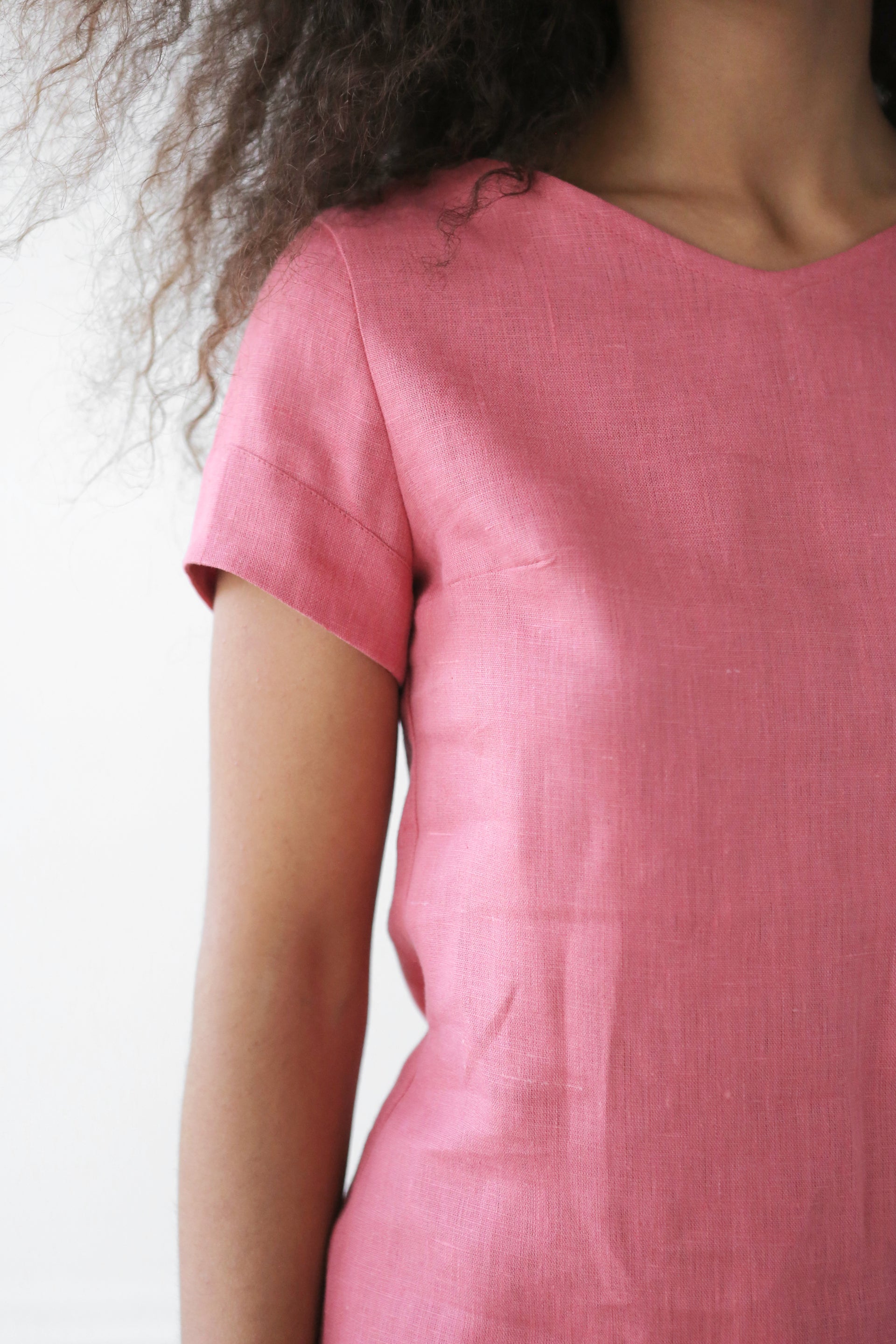 Women's Linen T-Shirt NERINE in Peach