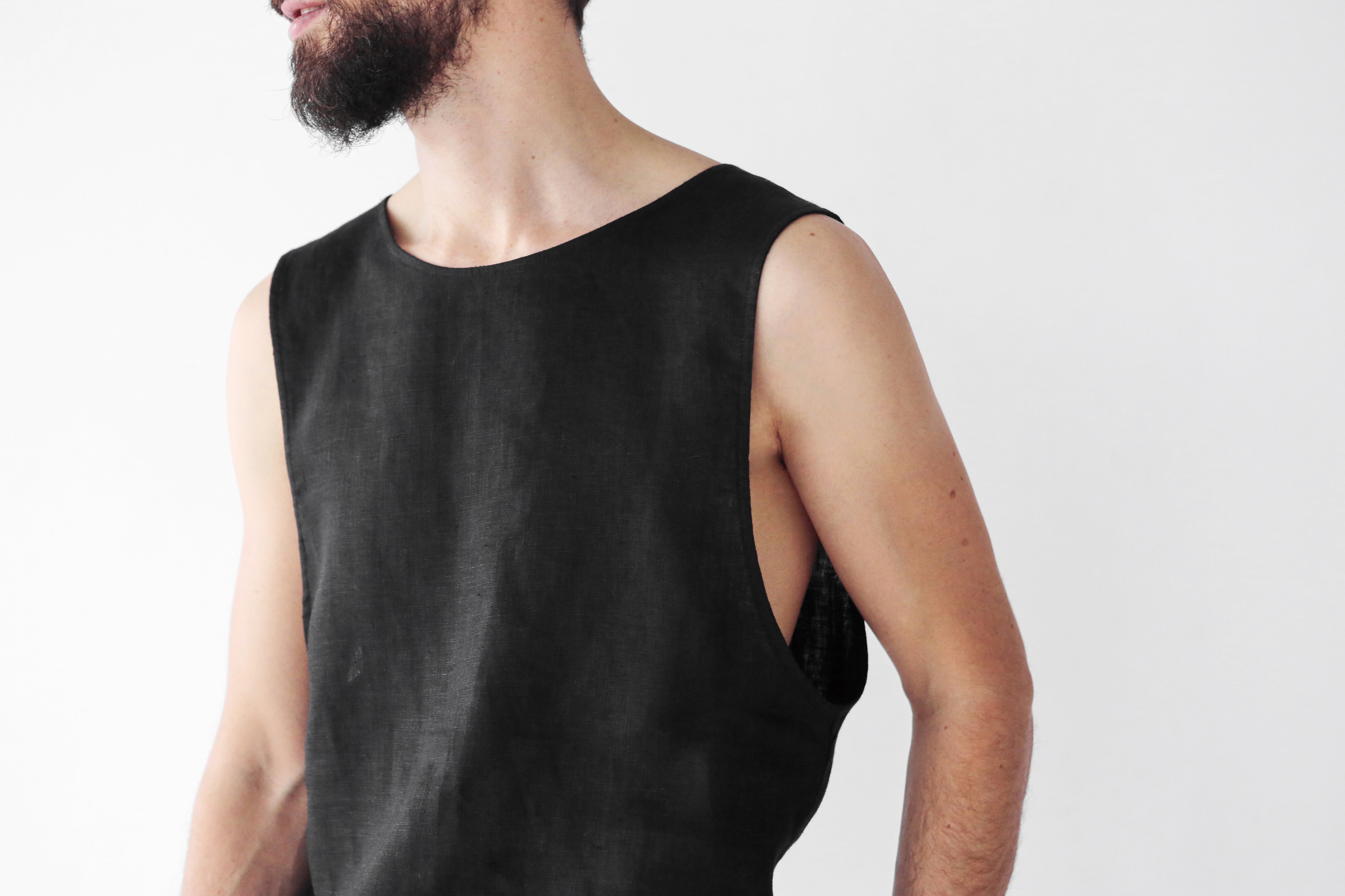 Men’s Sleeveless T-Shirt BAMBOO in Black