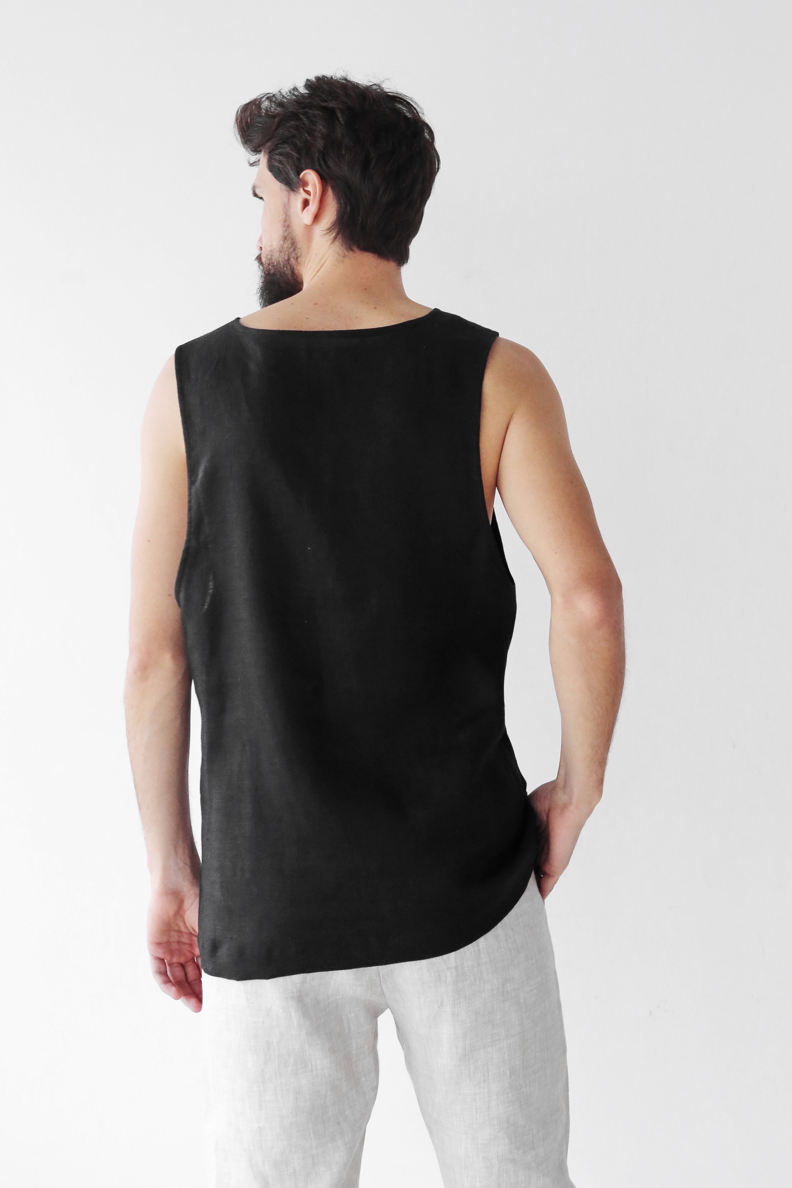 Men’s Sleeveless T-Shirt BAMBOO in Black