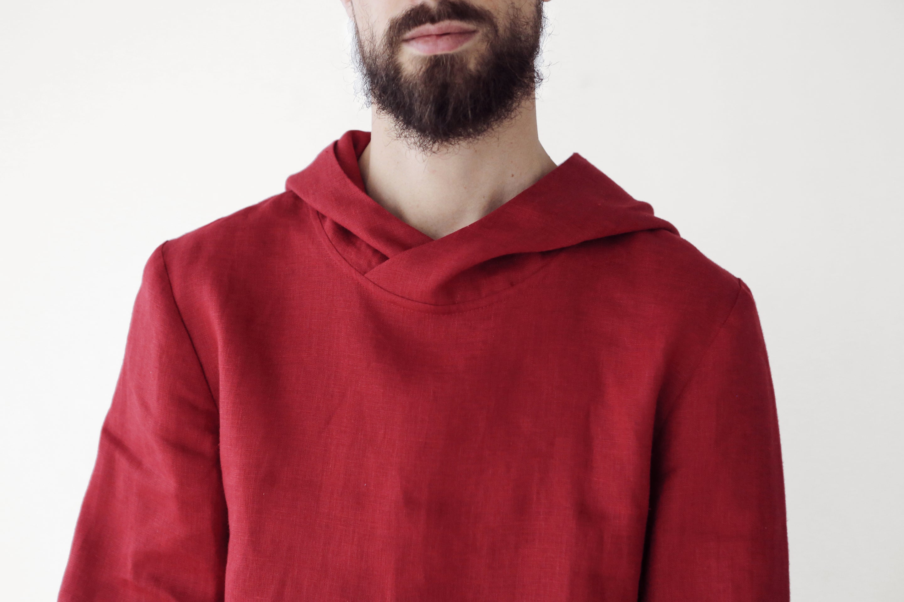 Men’s Linen Hoodie BALSA in Red