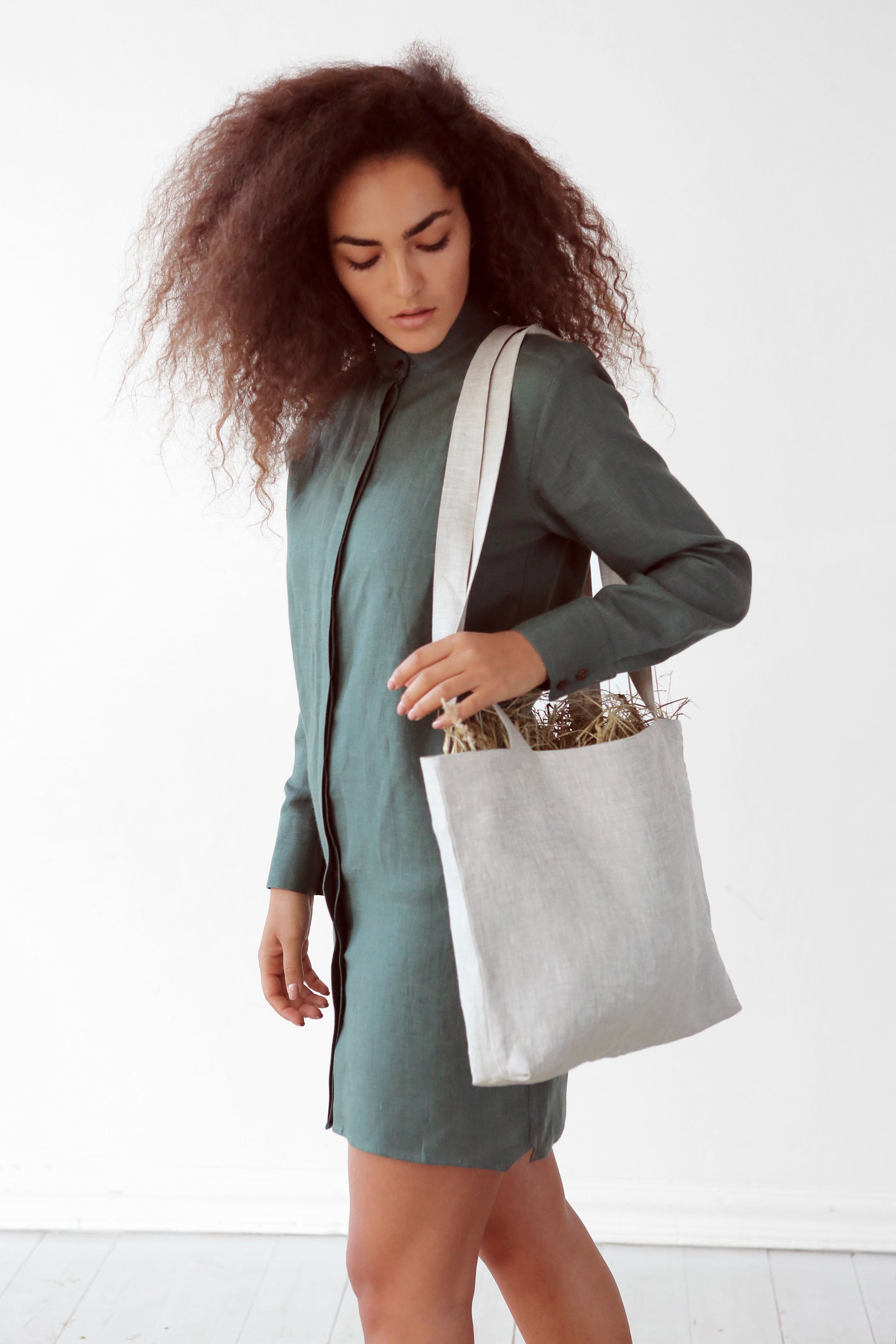 Linen Tote Bag JATRO in Beige