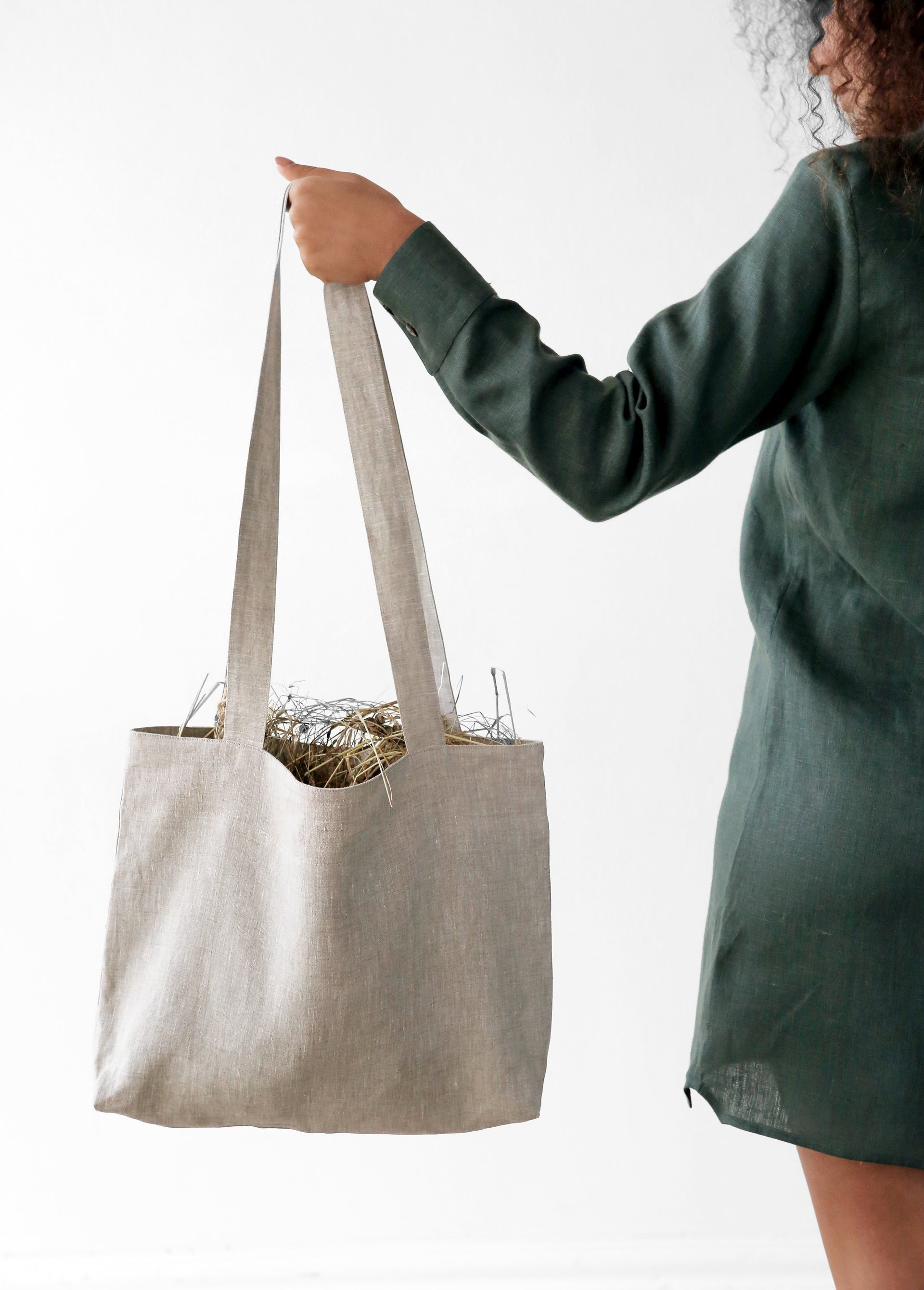 Linen Tote Bag JATRO in Beige