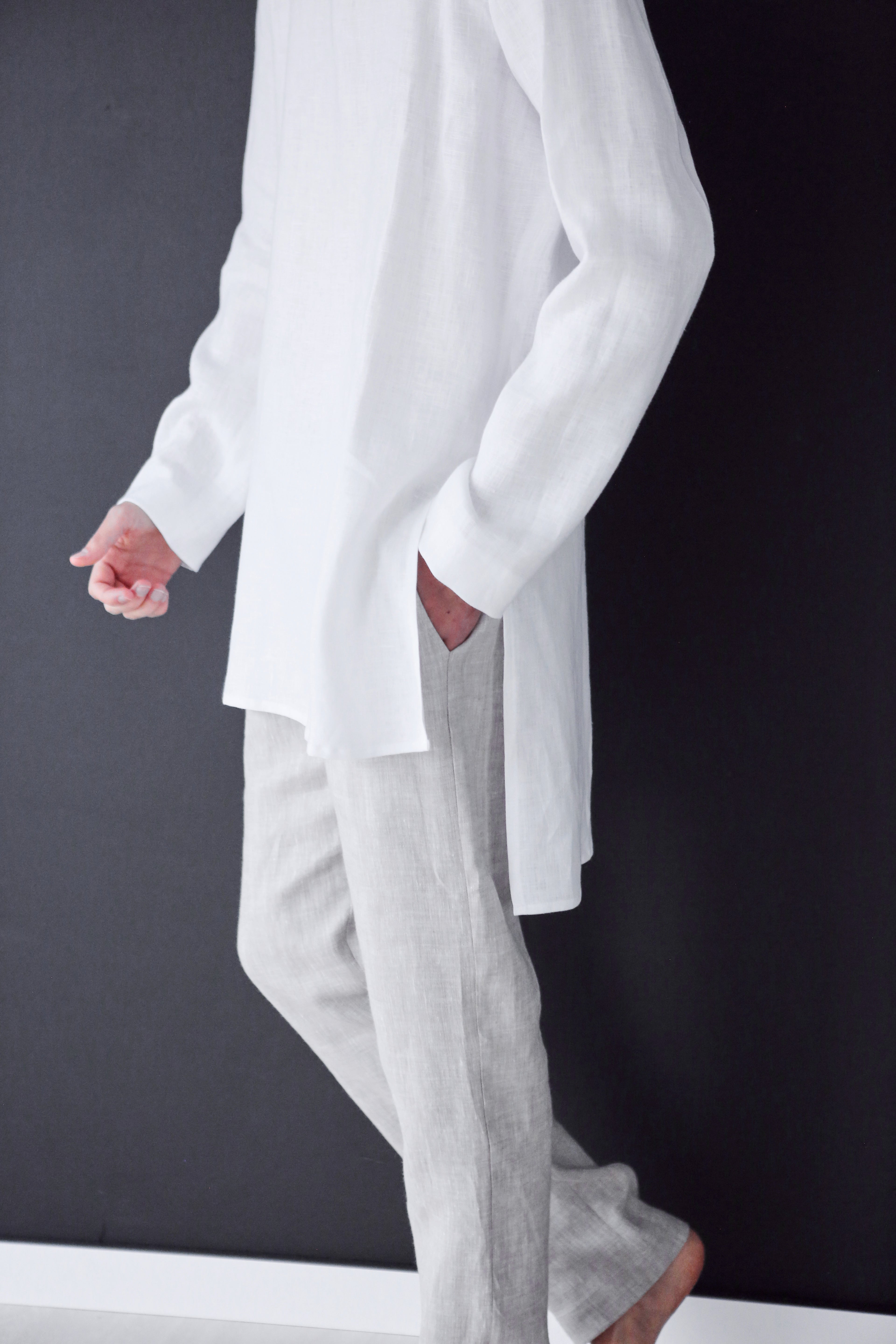 Men’s Linen Tunic MAPLE in White