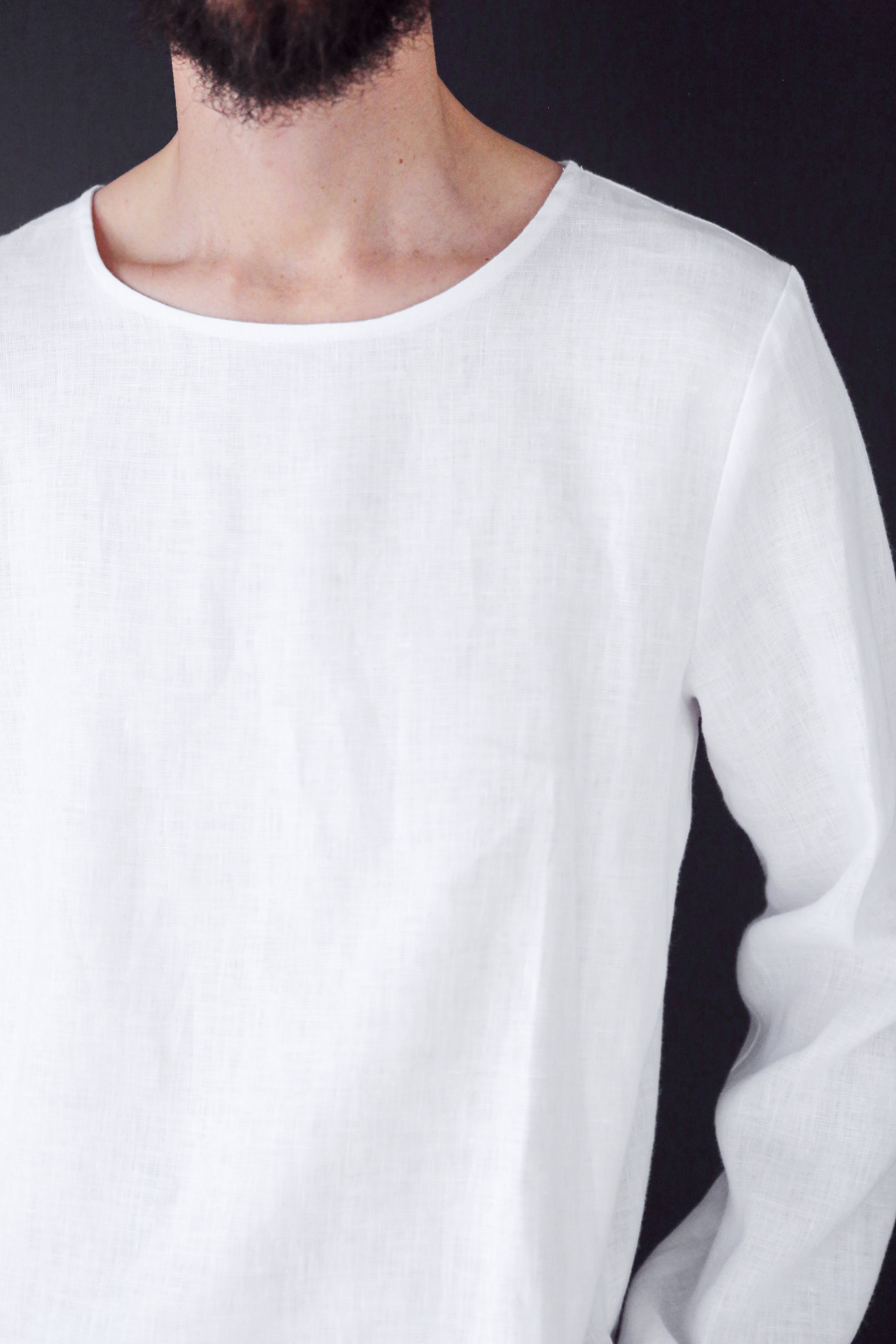 Men’s Linen Tunic MAPLE in White